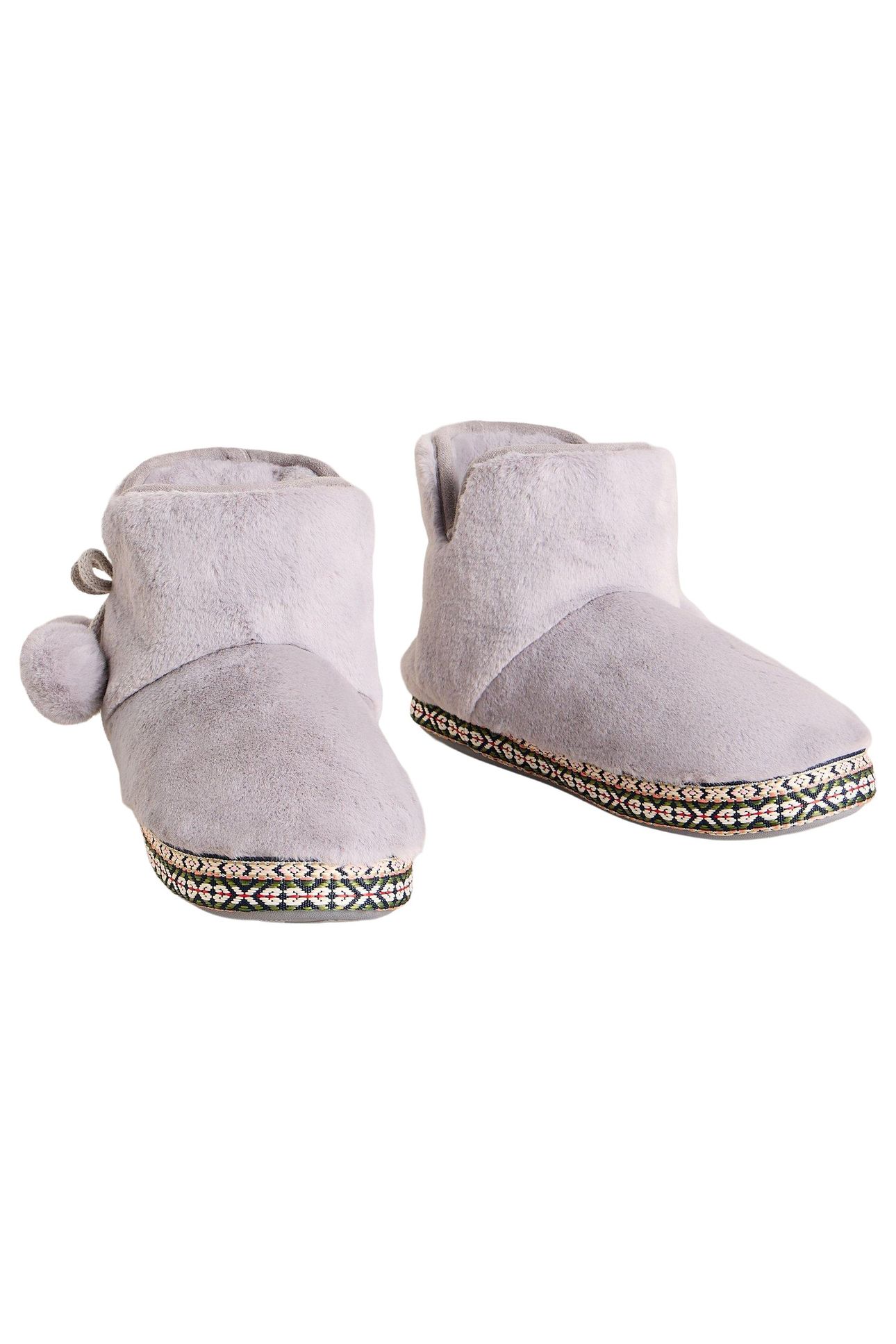 FAUX FUR BOOTIE SLIPPER MID GREY 4
