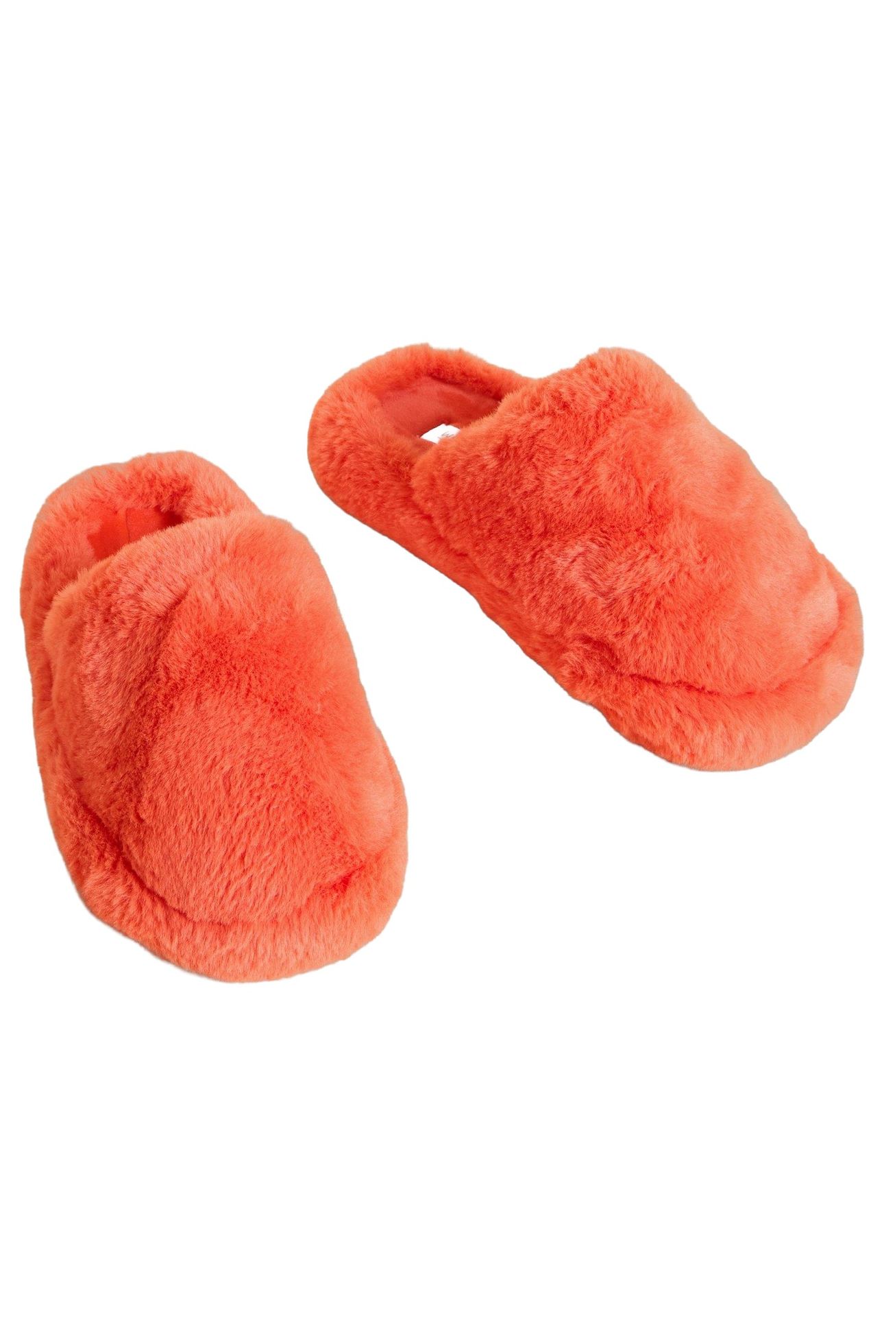 FAUX FUR MULE SLIPPER MID CORAL 2