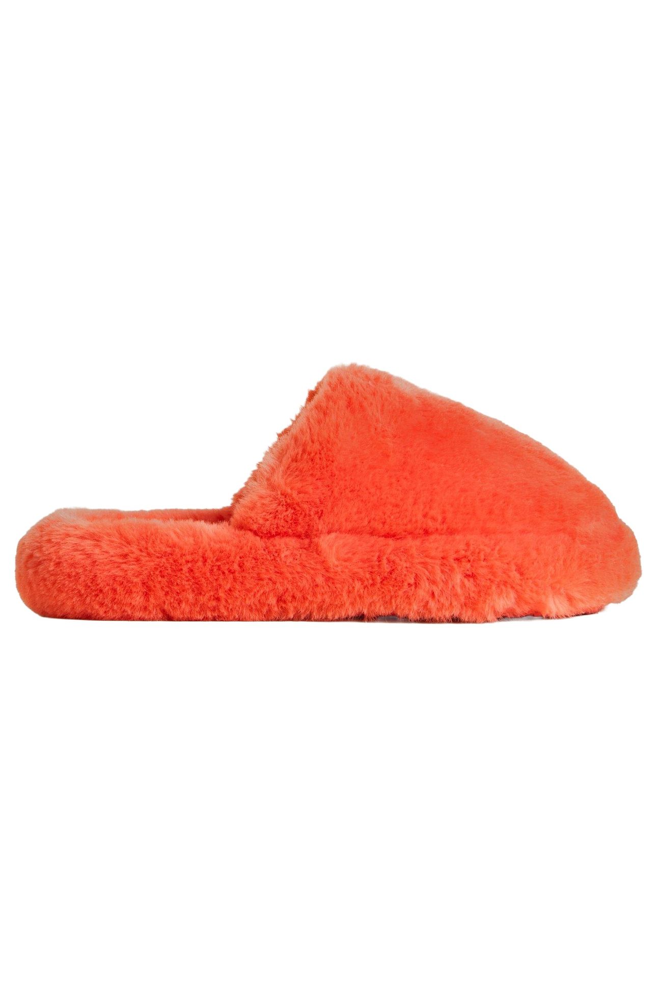 FAUX FUR MULE SLIPPER MID CORAL 4