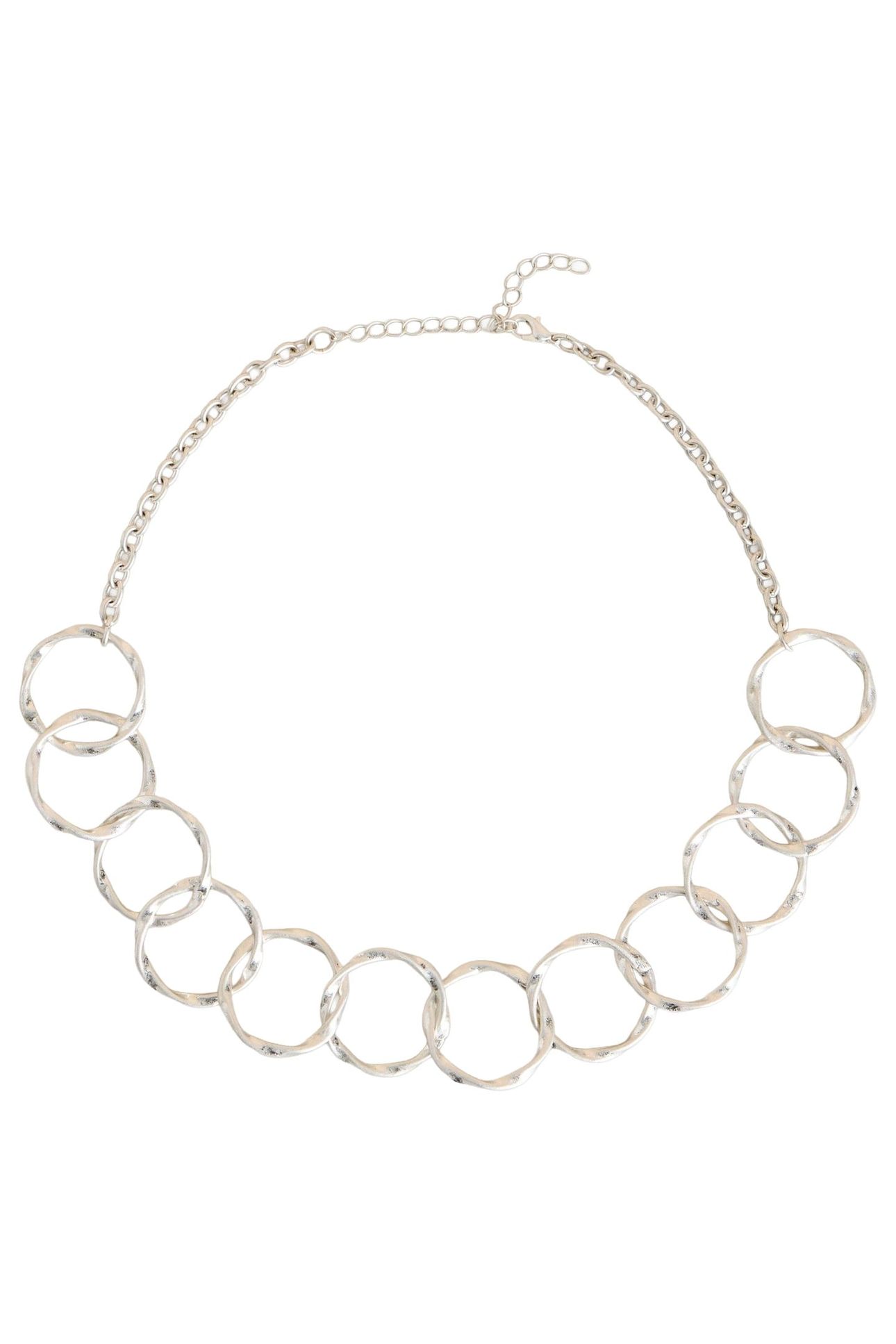 CYNTHIA ROUND CHAIN NECKLACE SILVER TONE METALLIC 1