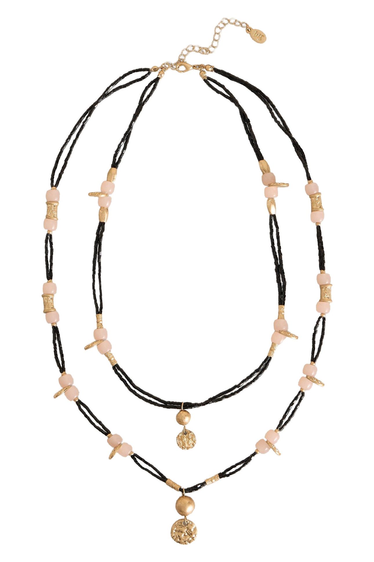 FLORA CHARM BEAD NECKLACE BLACK MULTI 1