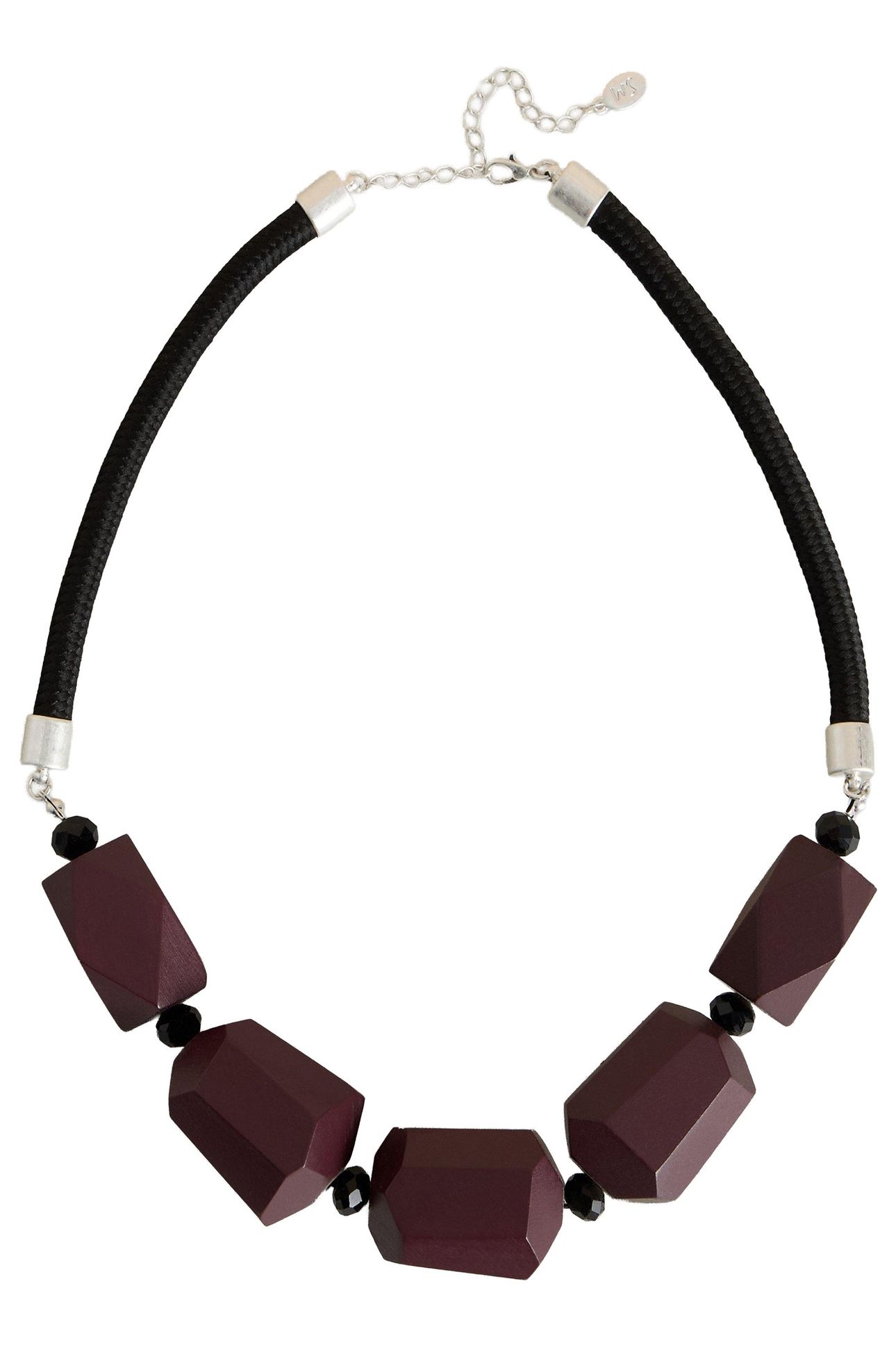 CARNATION BEADED NECKLACE DARK PLUM 2
