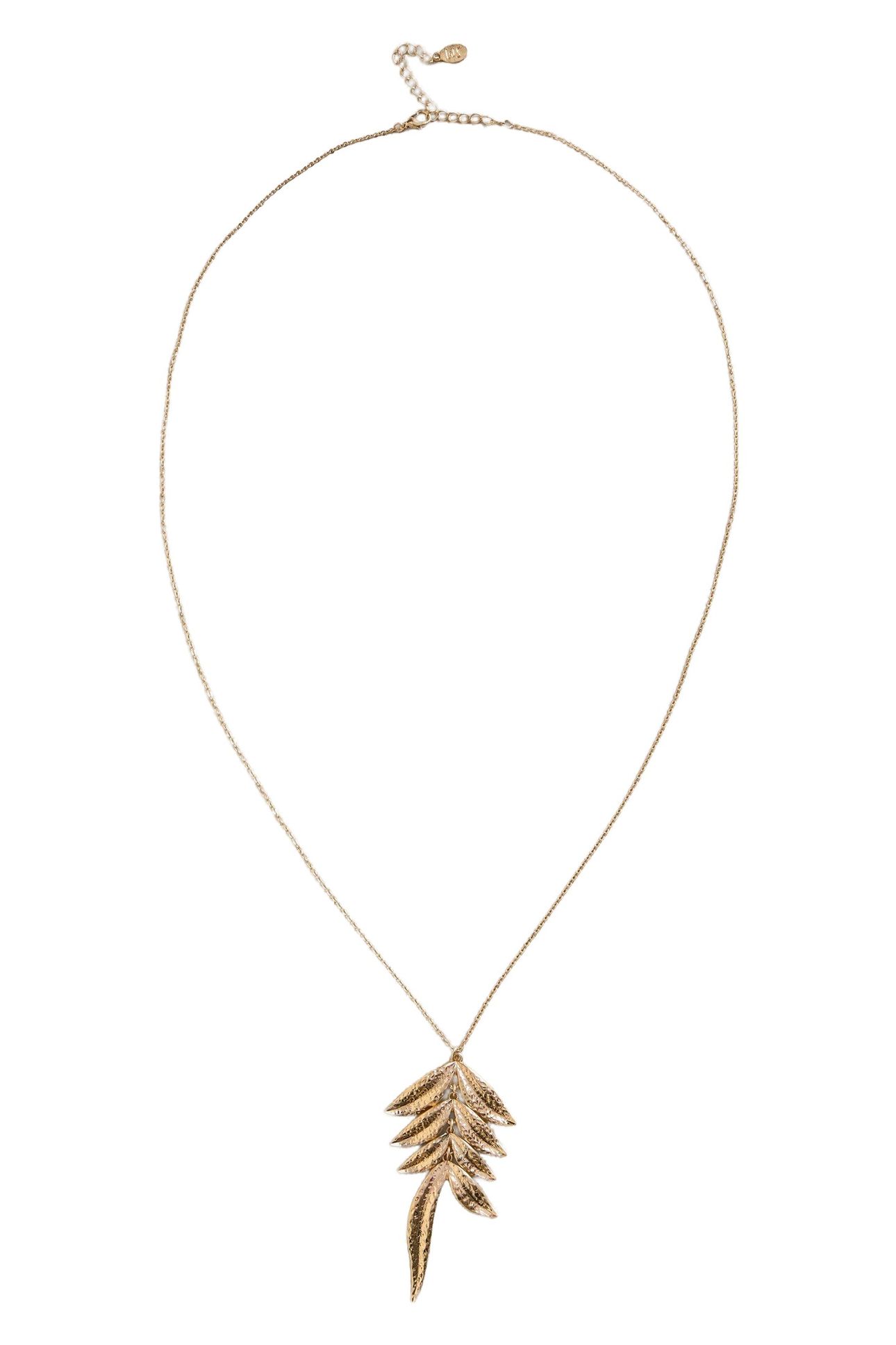 ALLY LEAF PENDANT NECKLACE GOLD TONE METALLIC 2