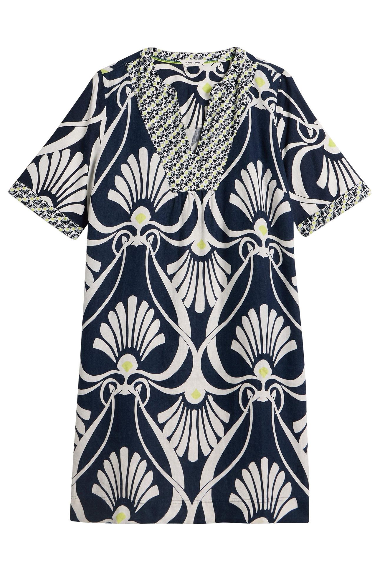 ASH LINEN DRESS NAVY PRINT 4