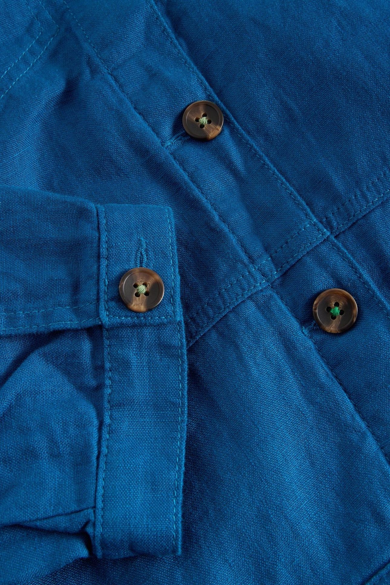 CAMILLE LINEN JACKET BRIGHT BLUE 4