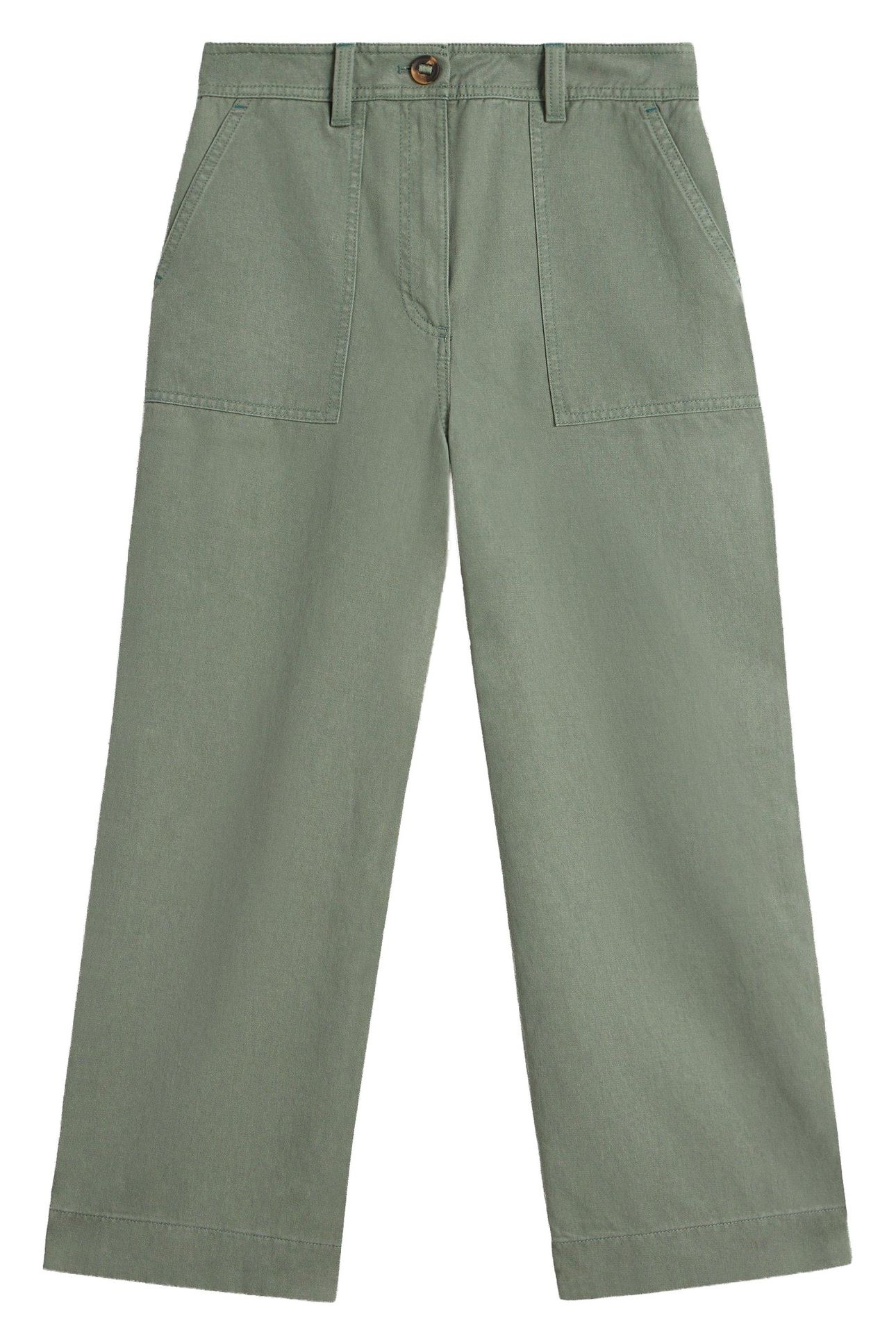 ROMY WIDE LEG CROPPED TROUSER DUSTY GREEN 3