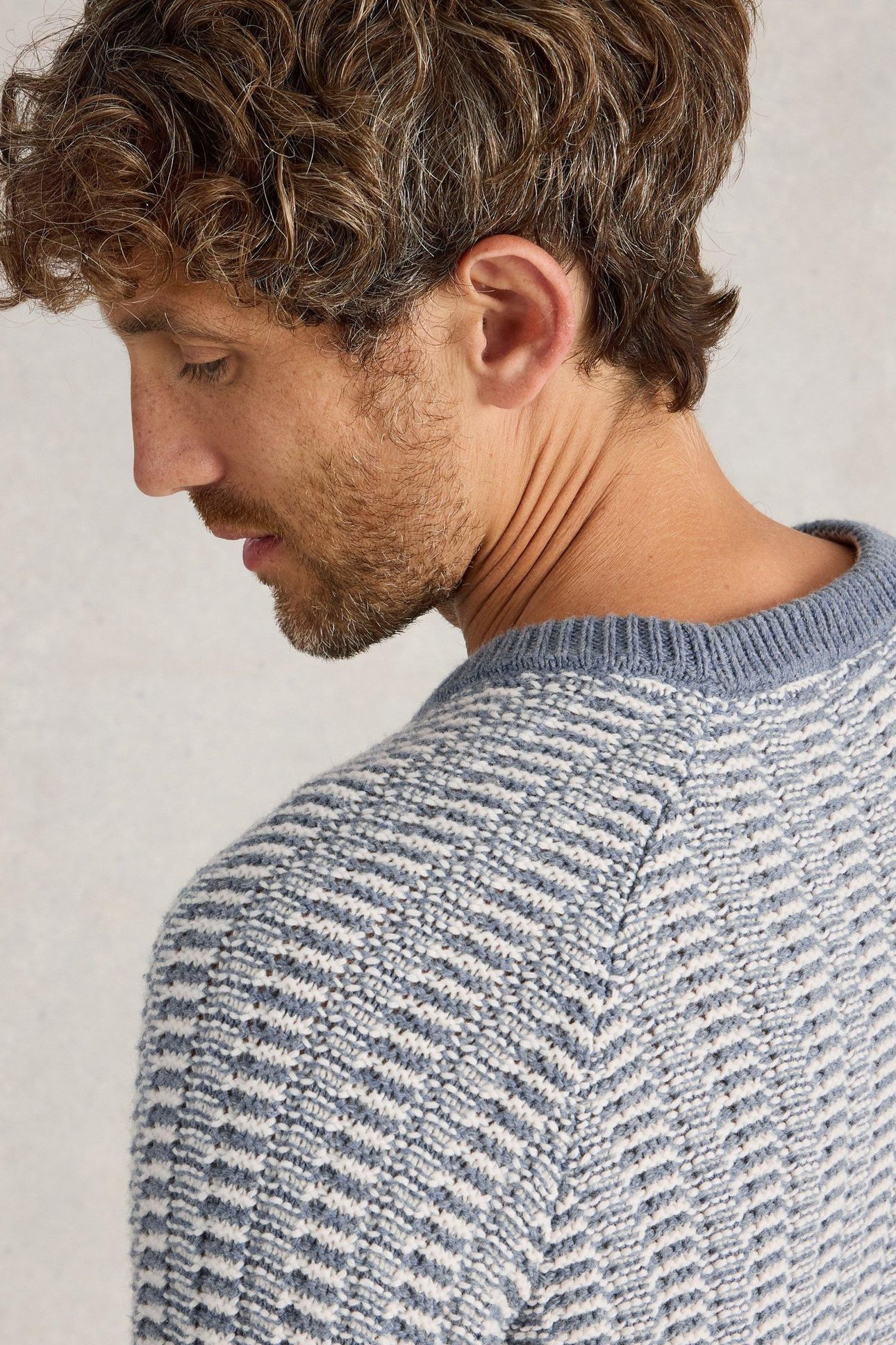 TEXTURED CREW NECK JUMPER BLUE MULTI 6