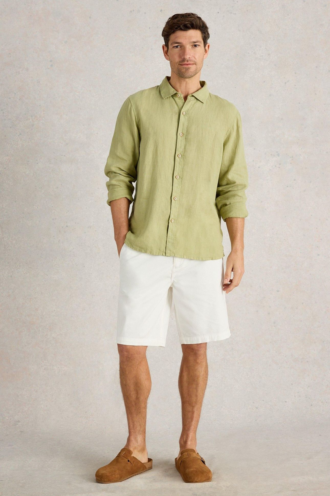 SUTTON ORGANIC CHINO SHORT BRILLIANT WHITE 1