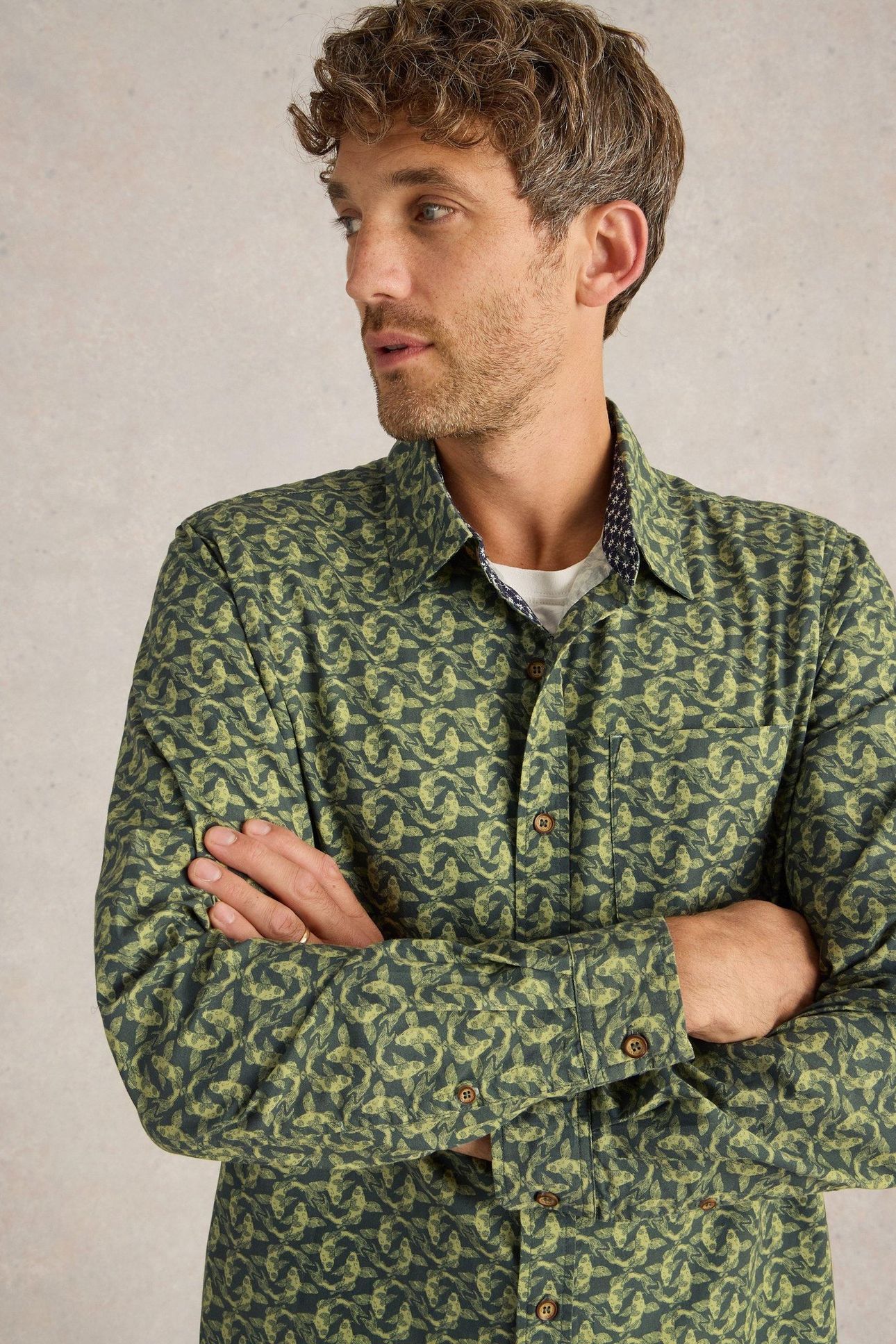 KOI FISH PRINTED SHIRT GREEN PRINT 6