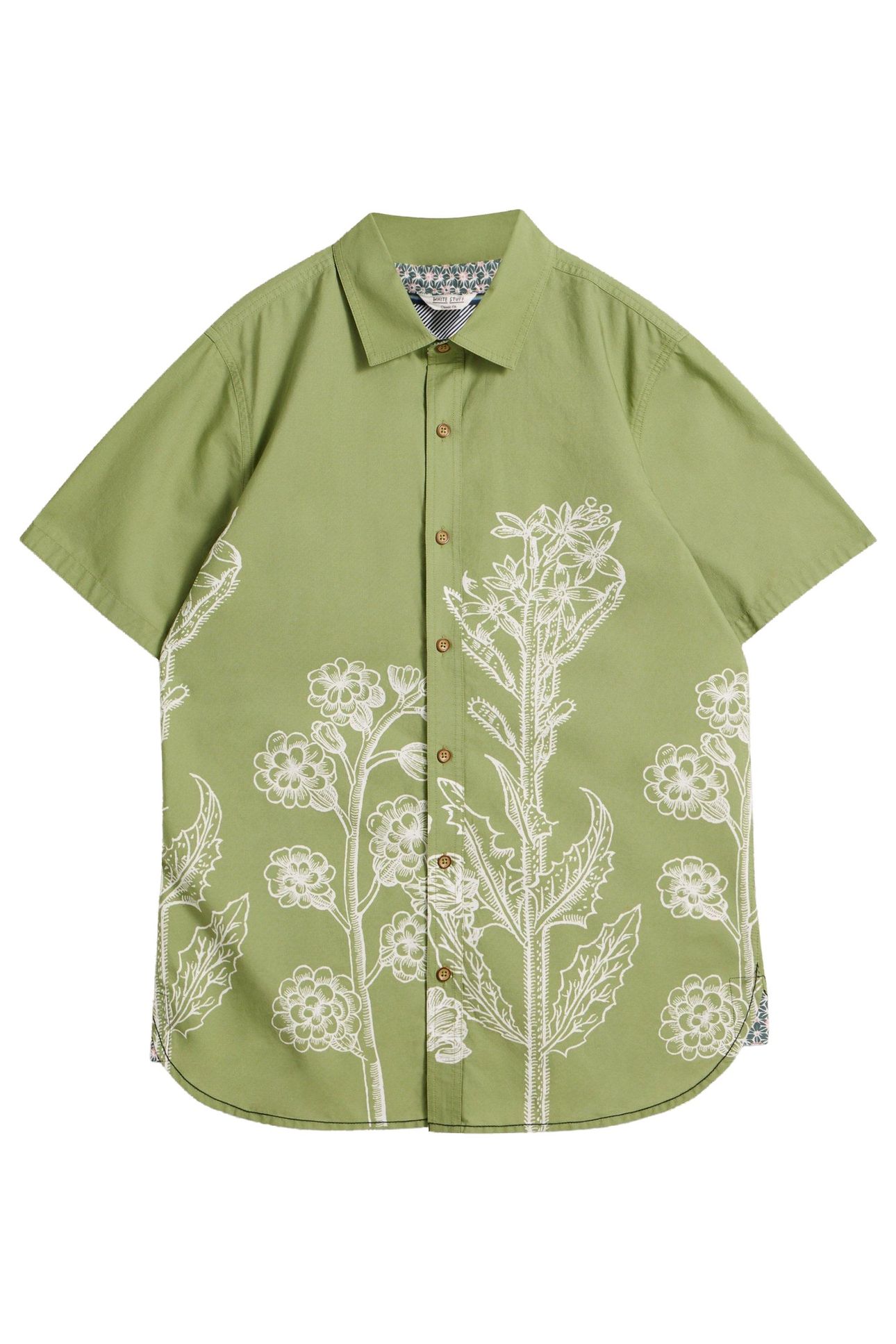 FLORAL BORDER SS PRINTED SHIRT GREEN PRINT 4