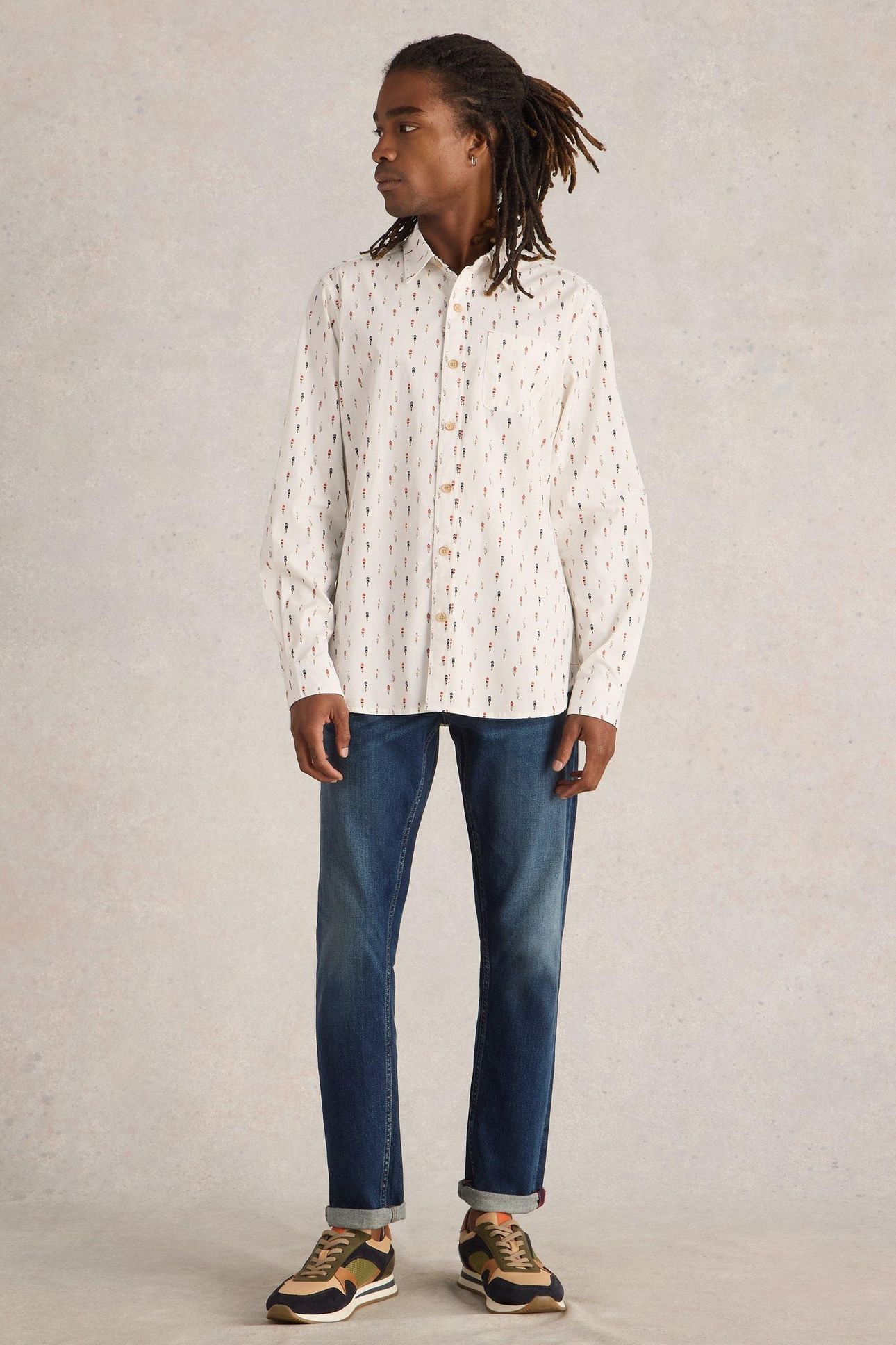 CYCLING PRINTED SHIRT WHITE PRINT 1