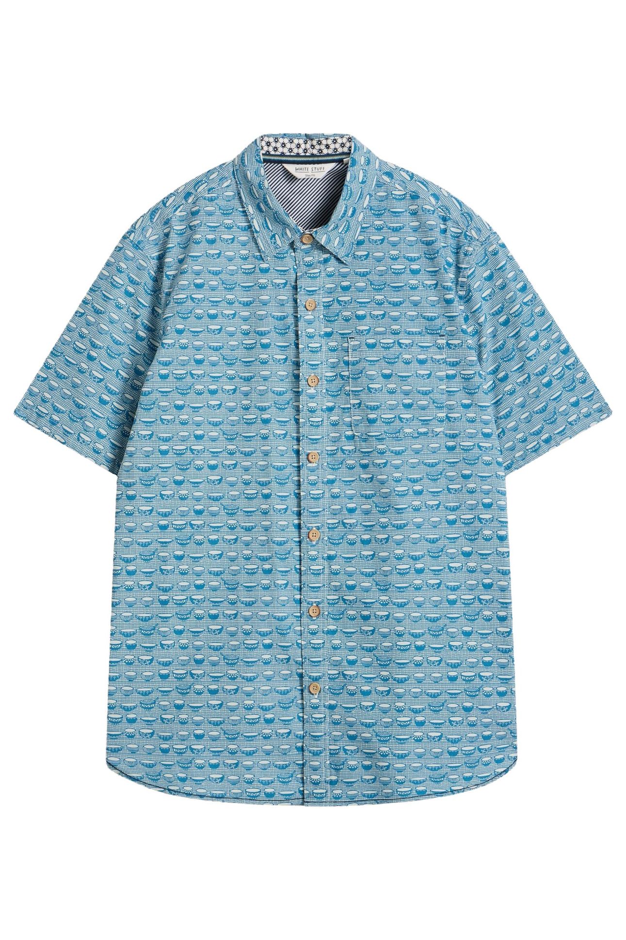 RAMEN BOWL SS PRINTED SHIRT BLUE PRINT 3