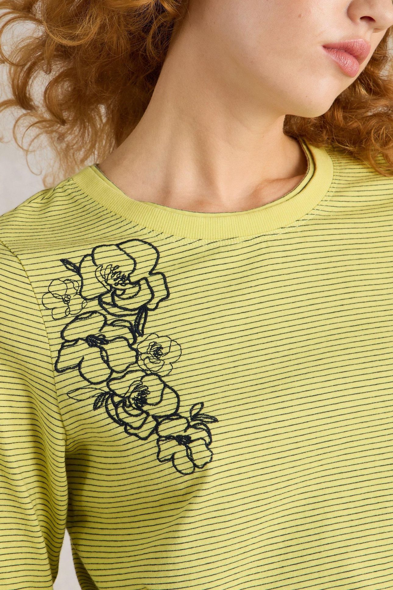 CLARA LS EMBROIDERED TEE YELLOW MULTI 5