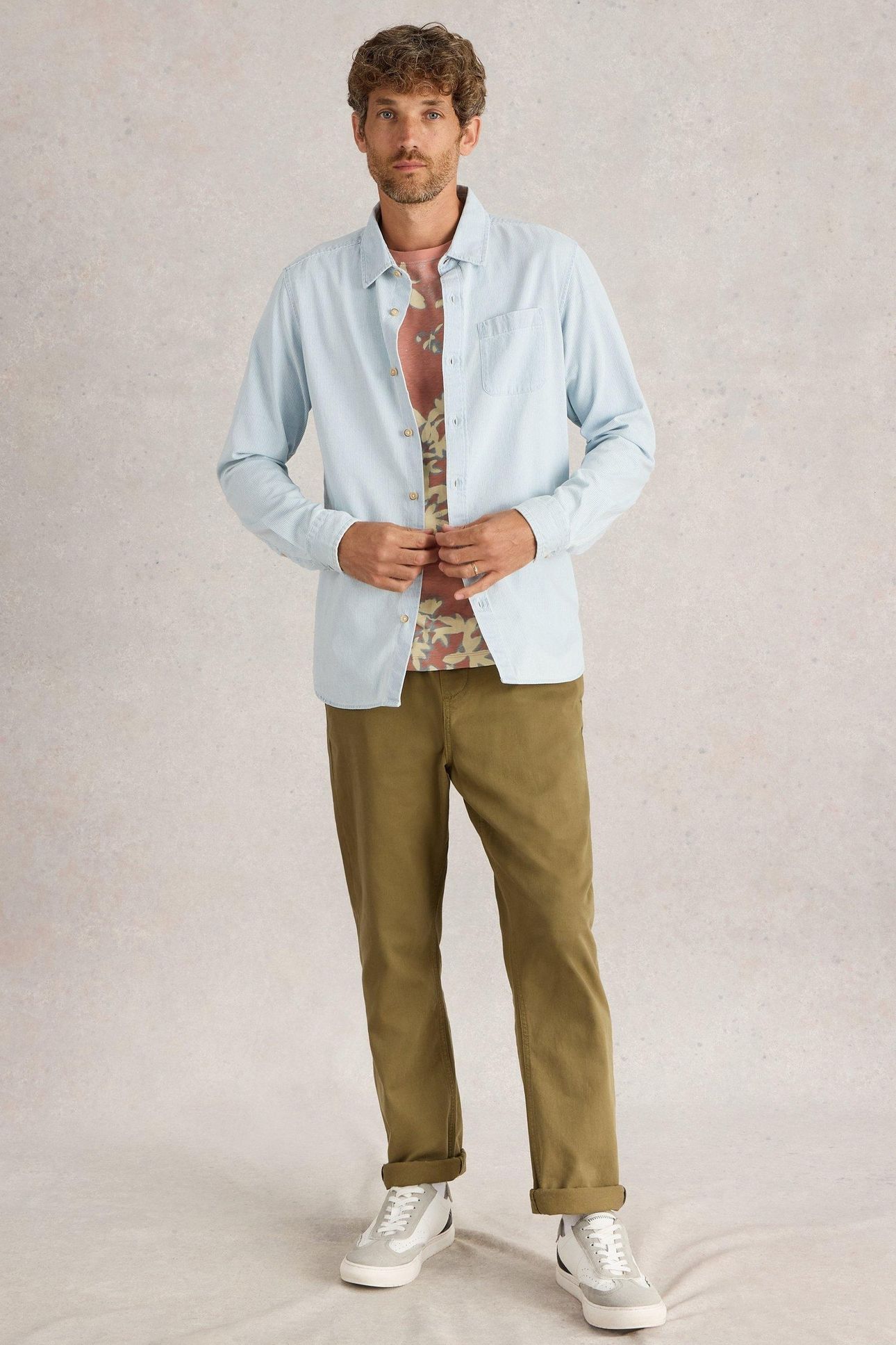 FINE STRIPE LS SHIRT BLUE MULTI 2
