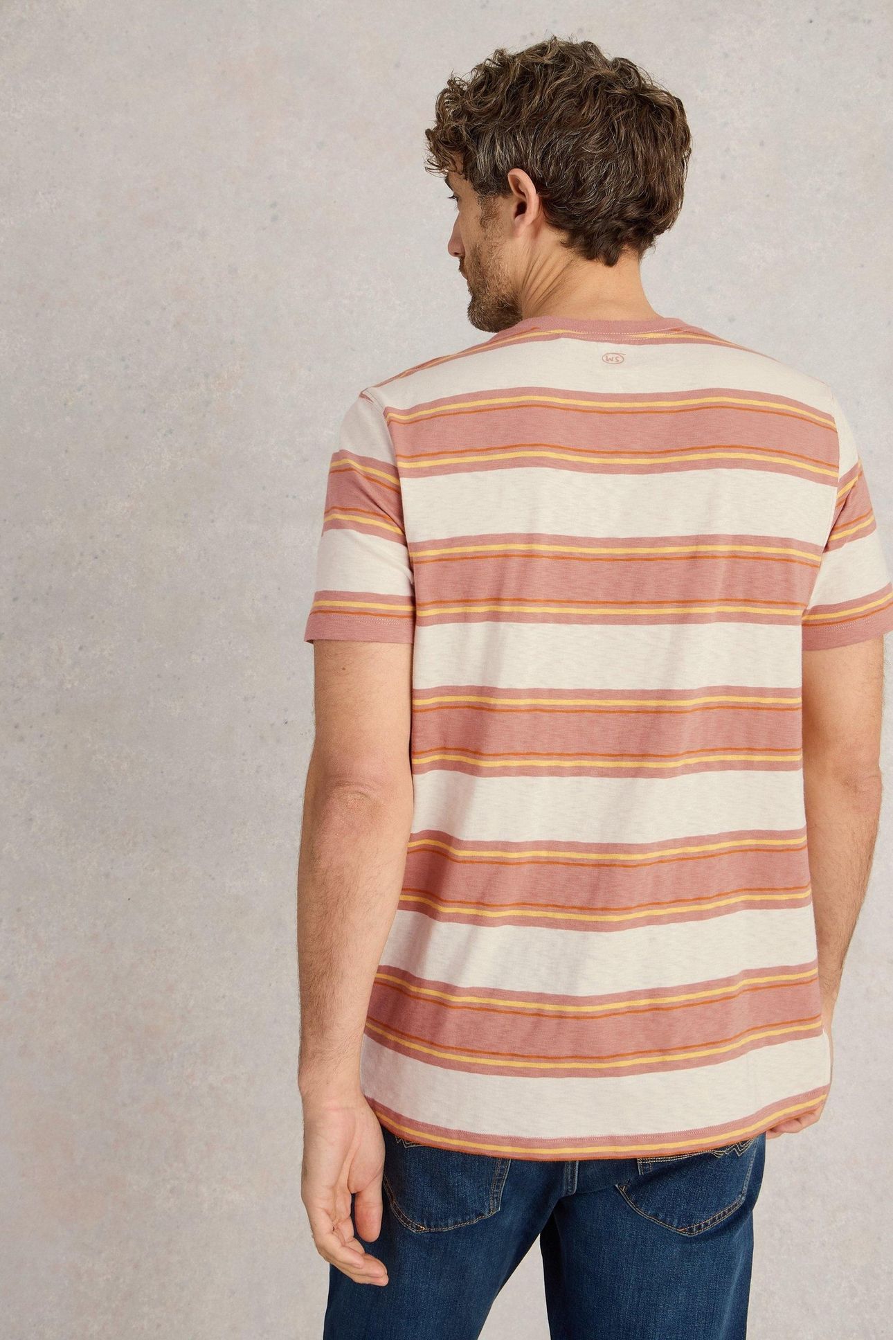 ABERSOCH STRIPE SS TEE WHITE MULTI 3