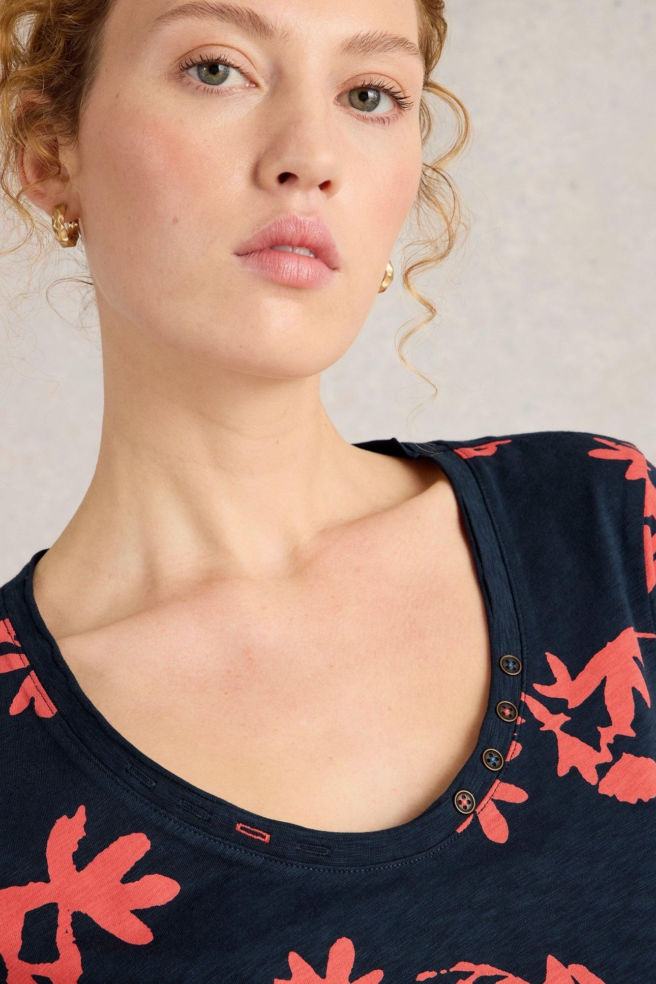 NADIA 3/4 SLEEVE TEE BLUE PRINT 5