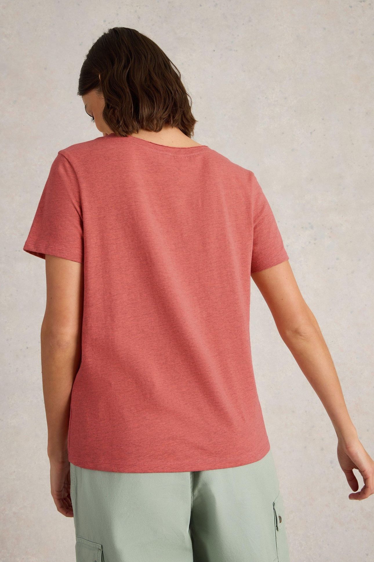 NADIA SHORT SLEEVE TEE MID CORAL 4