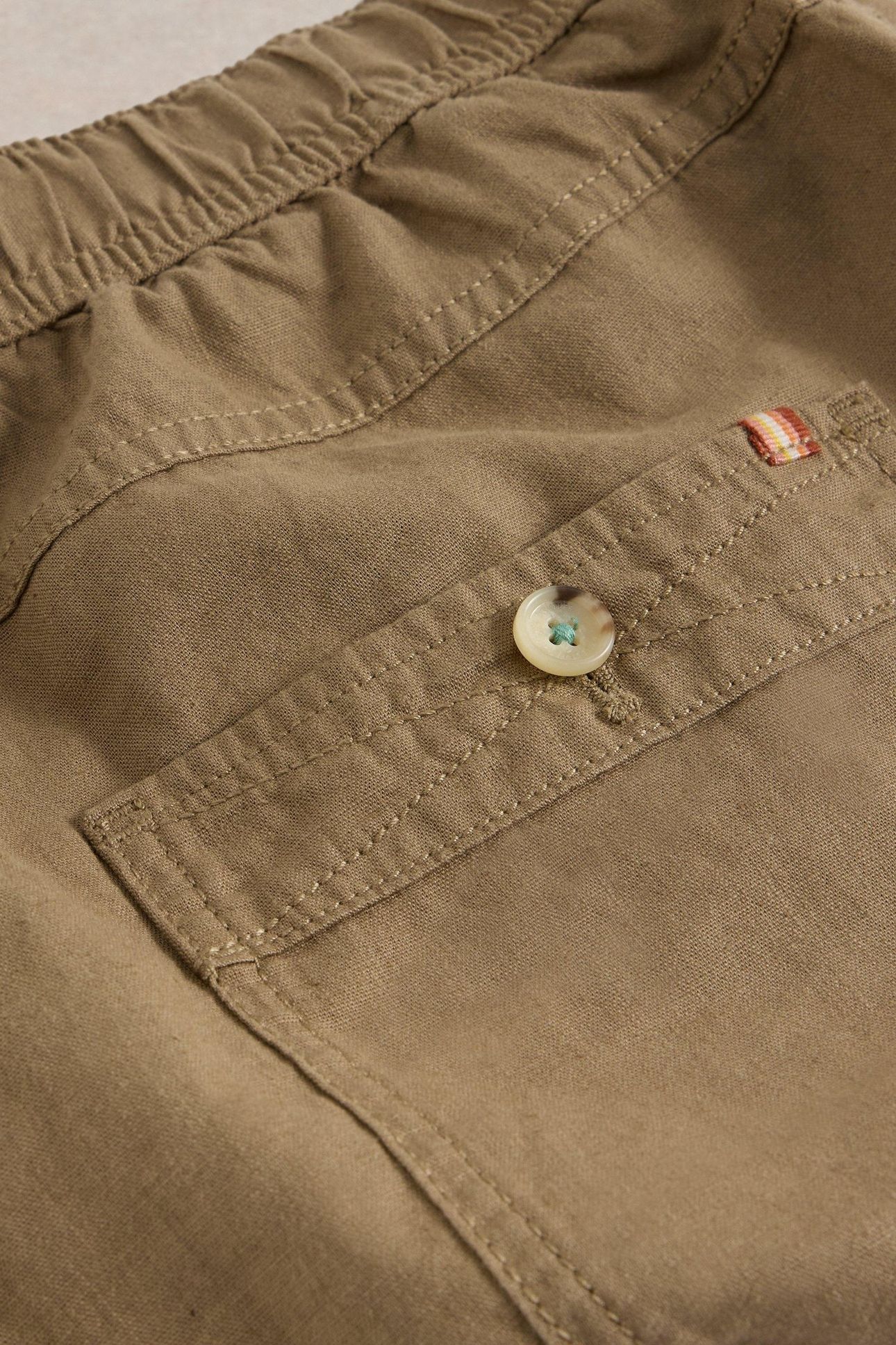 DRAWSTRING LINEN BLEND SHORT DARK NATURAL 5