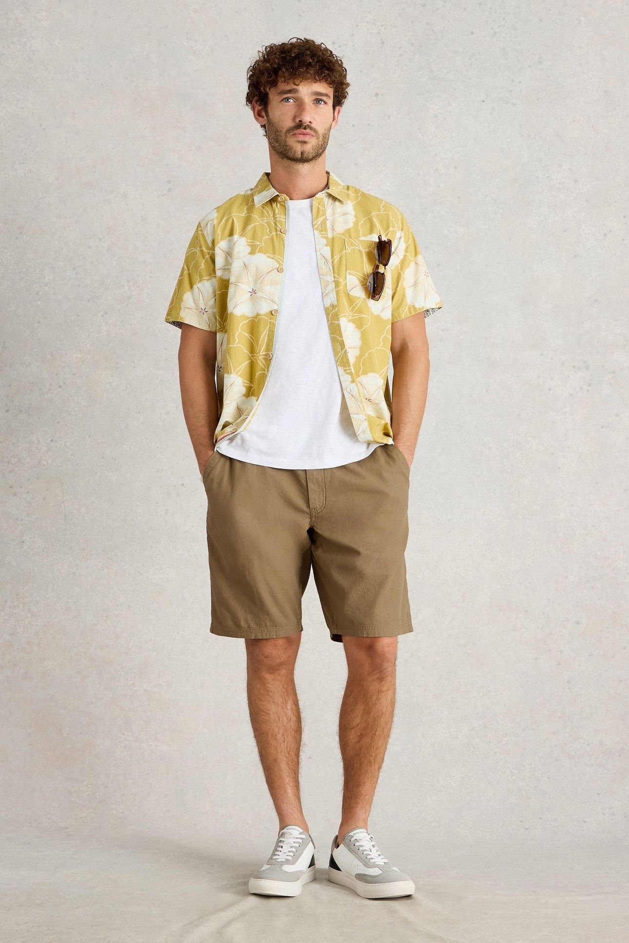 DRAWSTRING LINEN BLEND SHORT DARK NATURAL 2