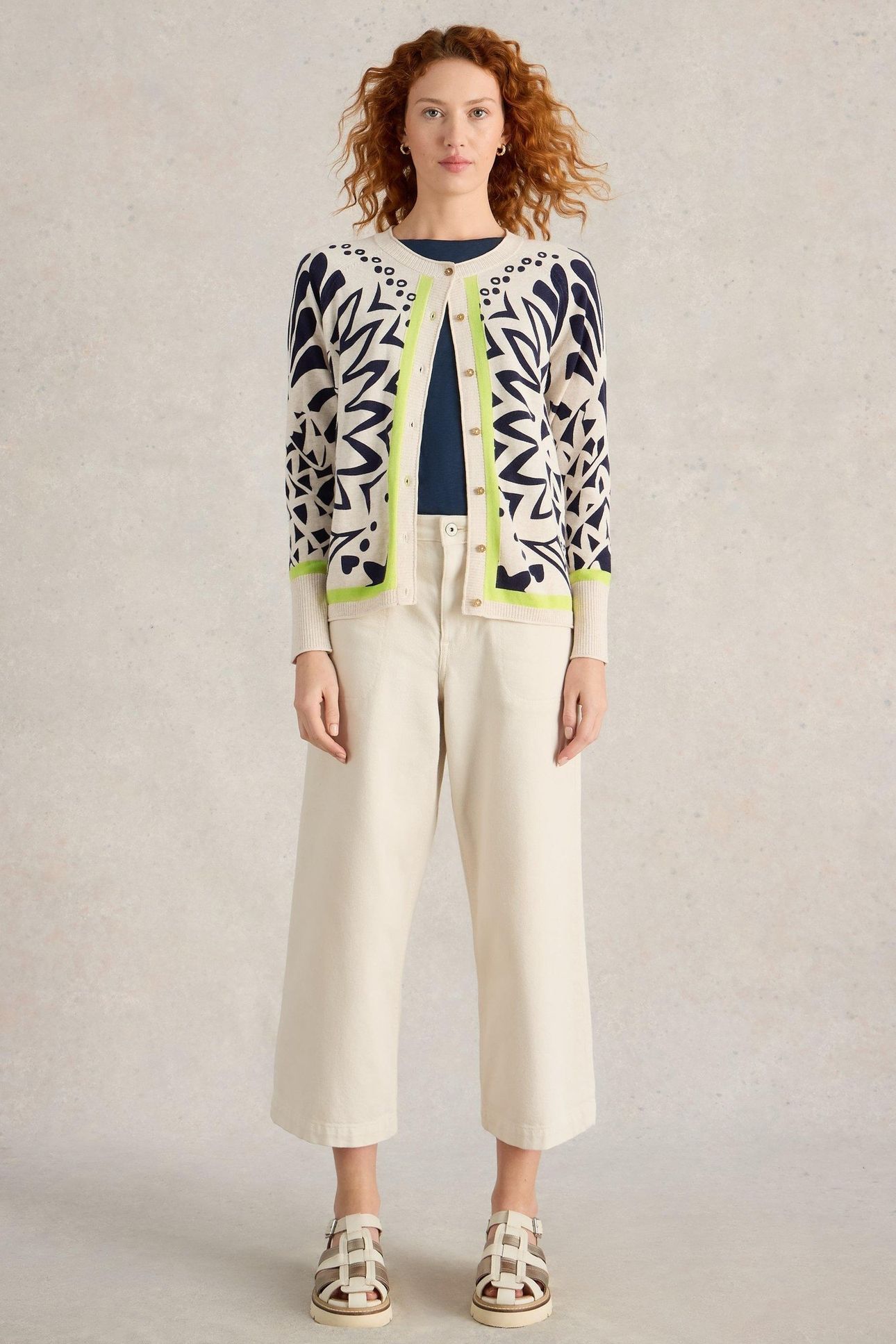 LULU PRINTED CARDI IVORY PRINT 3