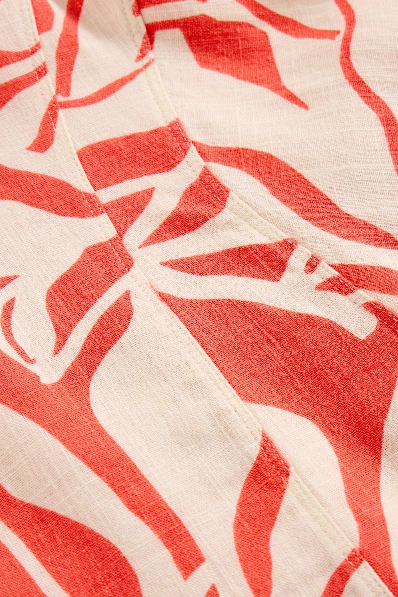SARA TIE HEM TOP CORAL PRINT 5