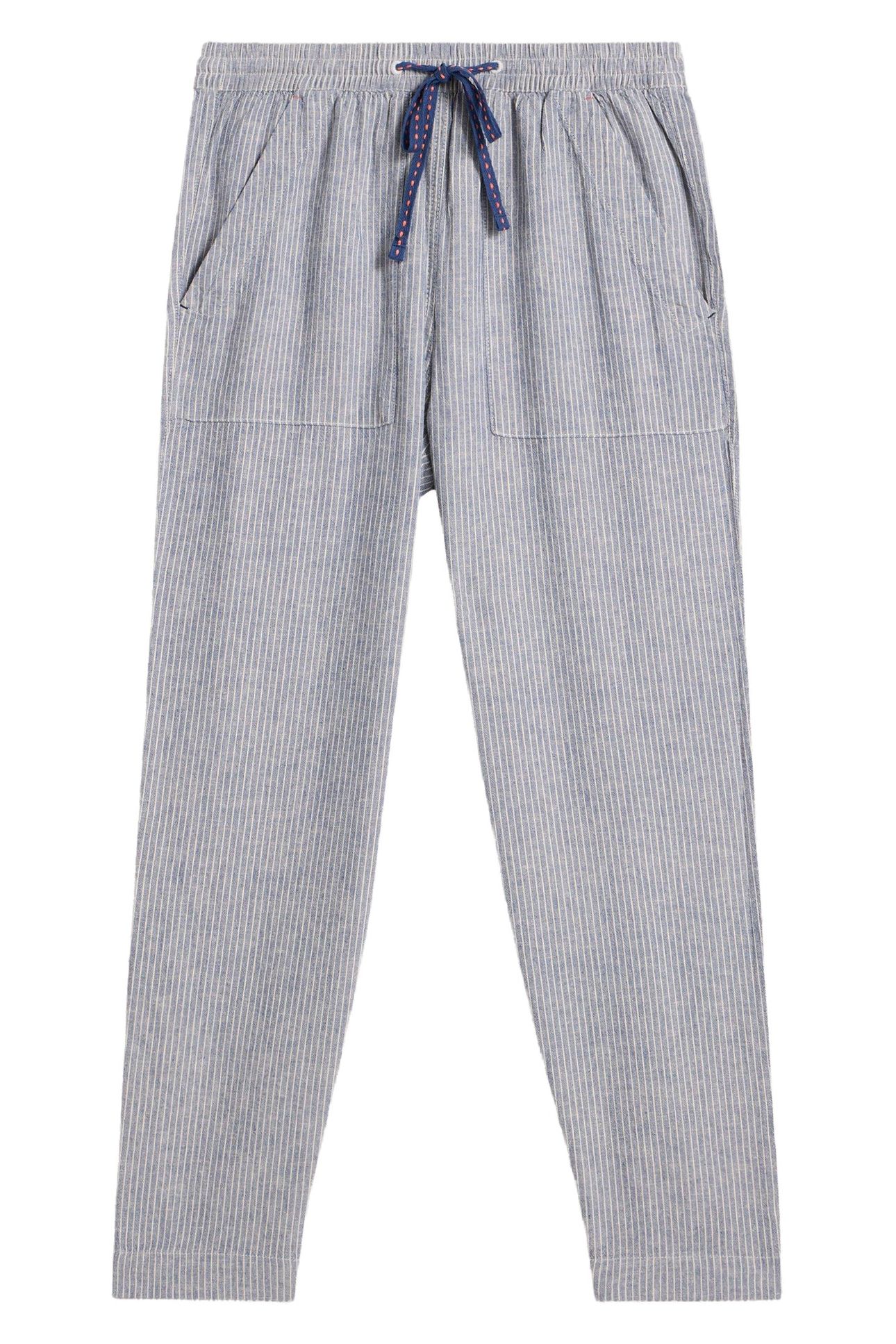ELLE LINEN BLEND TROUSER BLUE MULTI 4