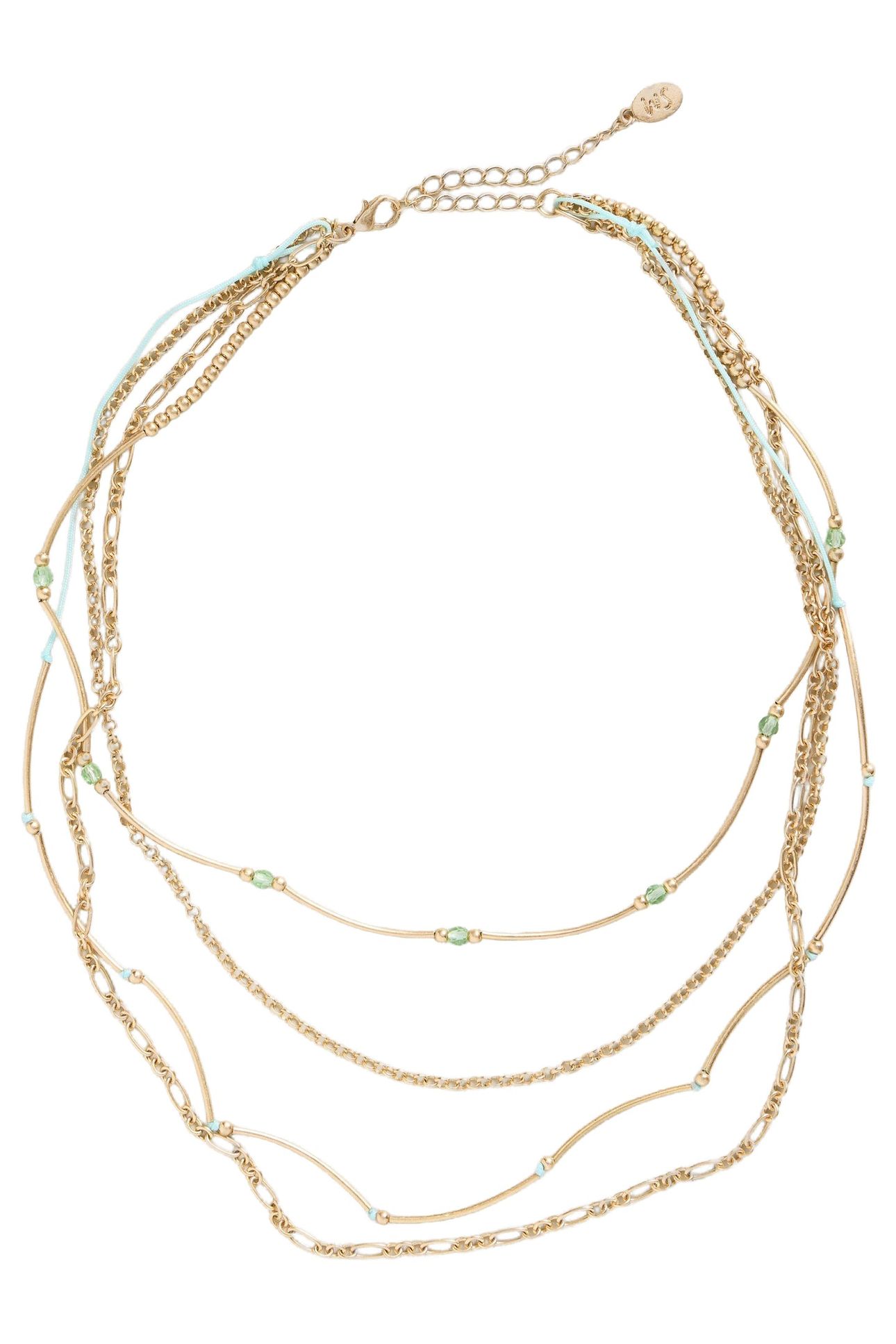 BLOSSOM MULTI LAYER NECKLACE GOLD TONE METALLIC 1