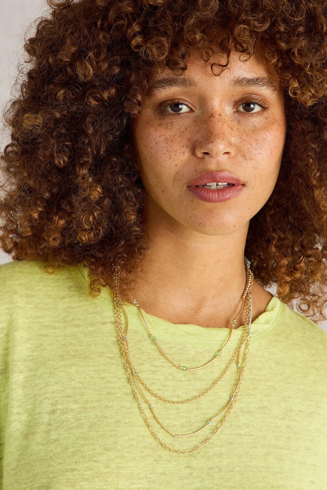 BLOSSOM MULTI LAYER NECKLACE GOLD TONE METALLIC 3