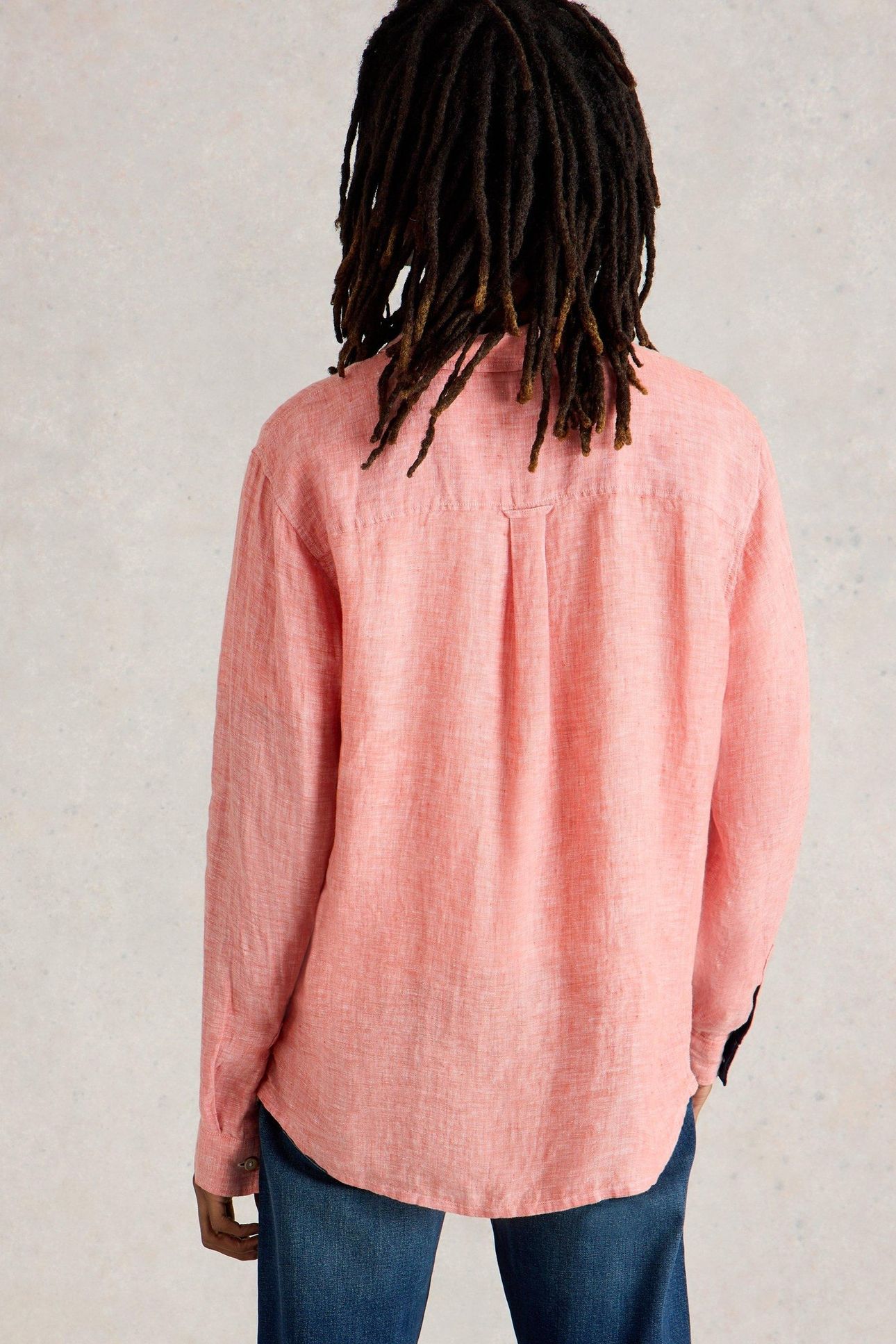 KESWICK LS LINEN SHIRT MID PINK 3