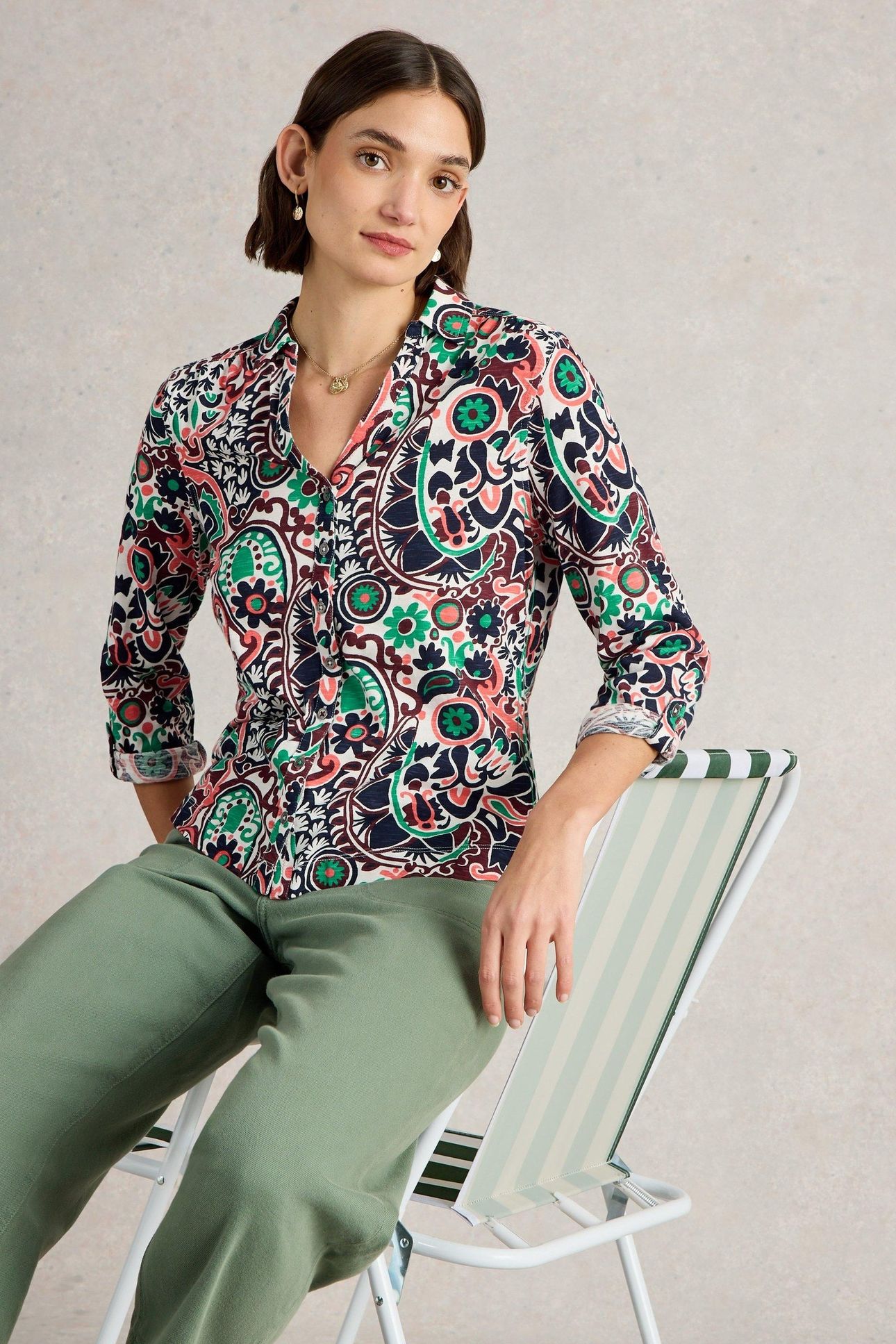 ANNIE JERSEY SHIRT NATURAL PRINT 1