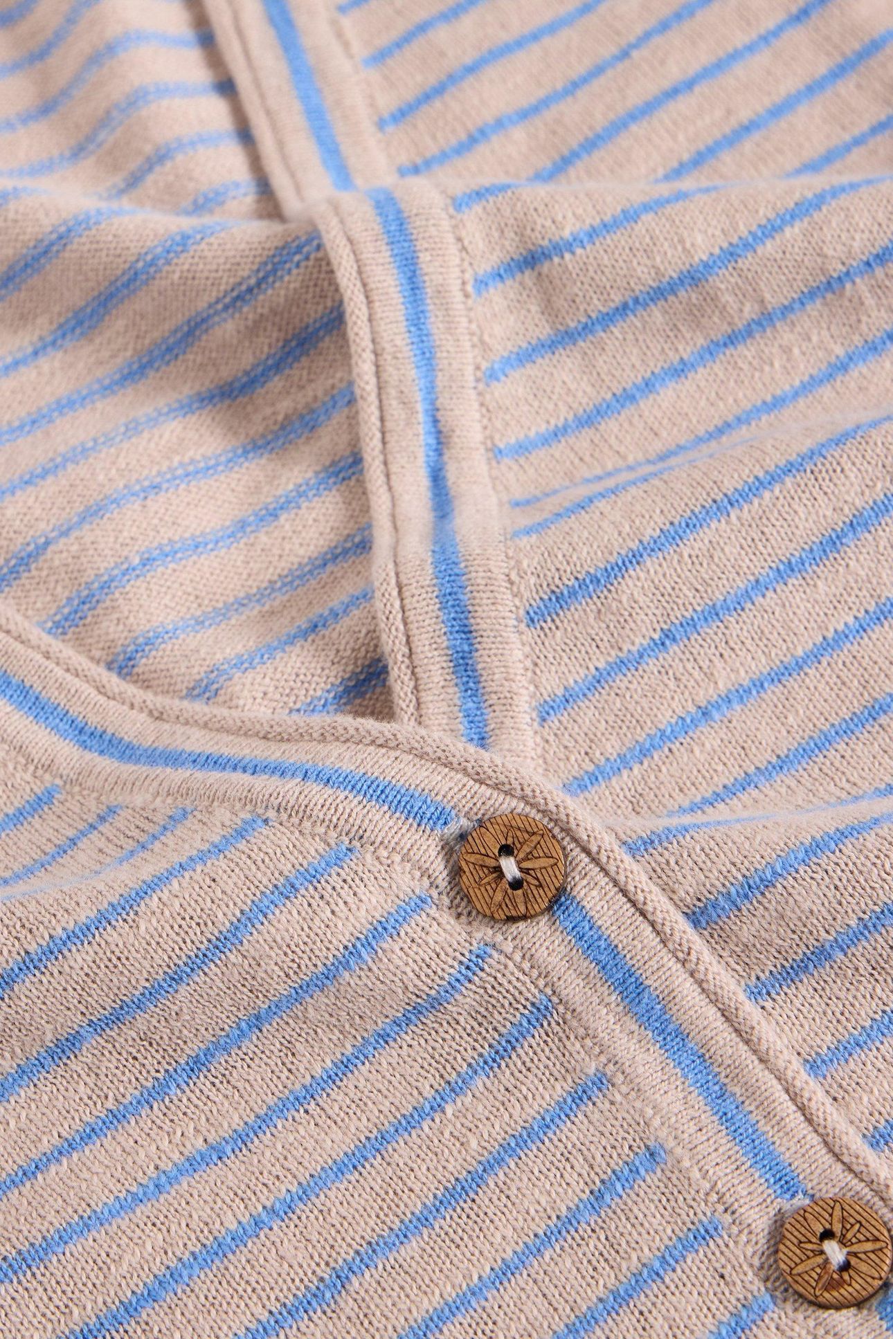 NARIA STRIPE LINEN BLEND CARDI NATURAL MULTI 5