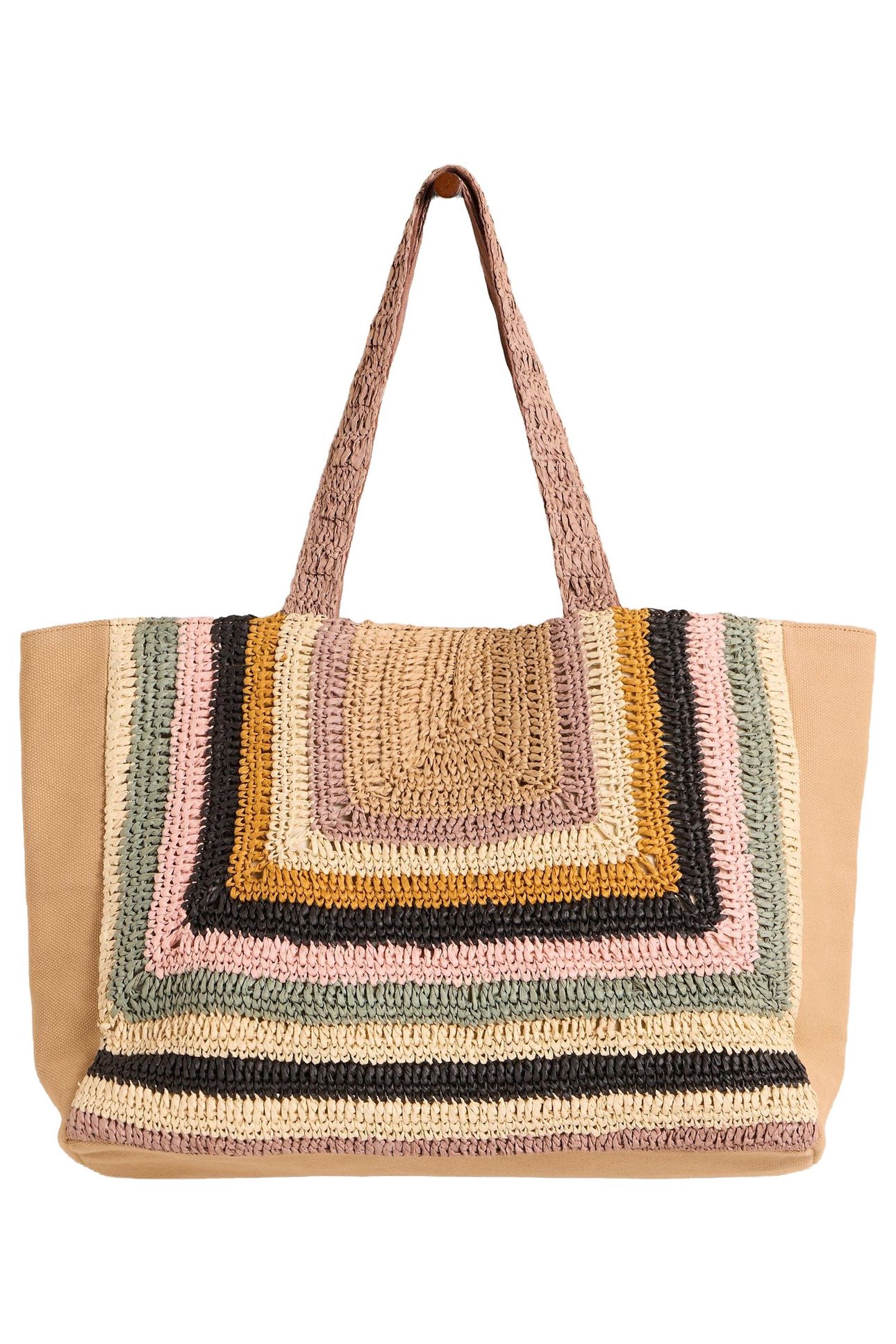 GRACIE CROCHET TOTE BAG NATURAL MULTI 2