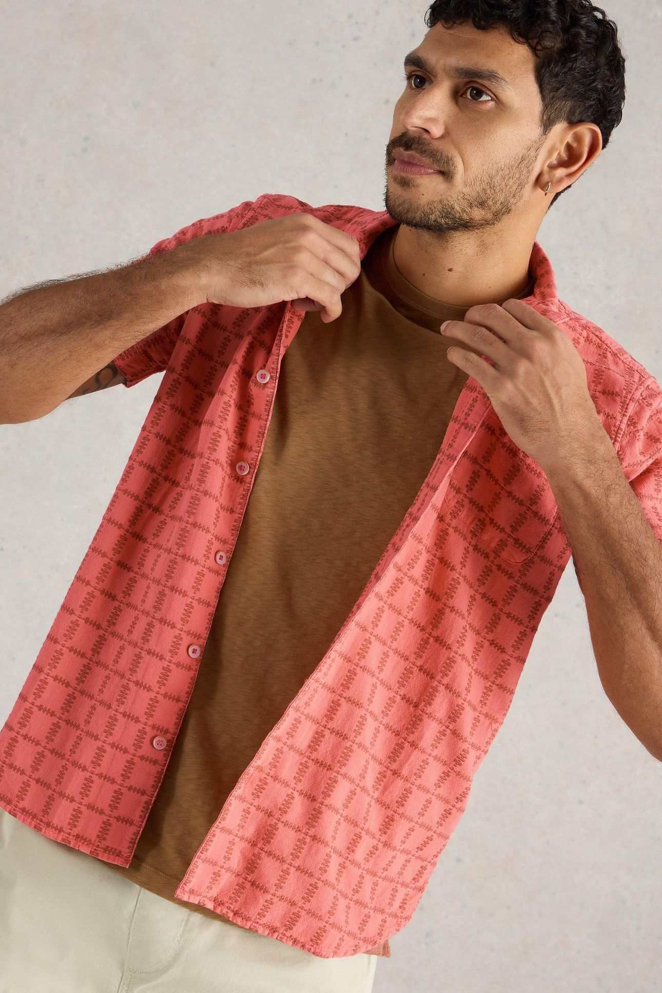 SS OVERDYE CHECK SHIRT DEEP PINK 6