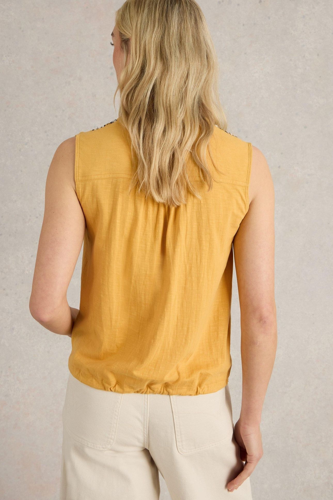 TULIP MIX SLEEVELESS SHIRT MID YELLOW 3