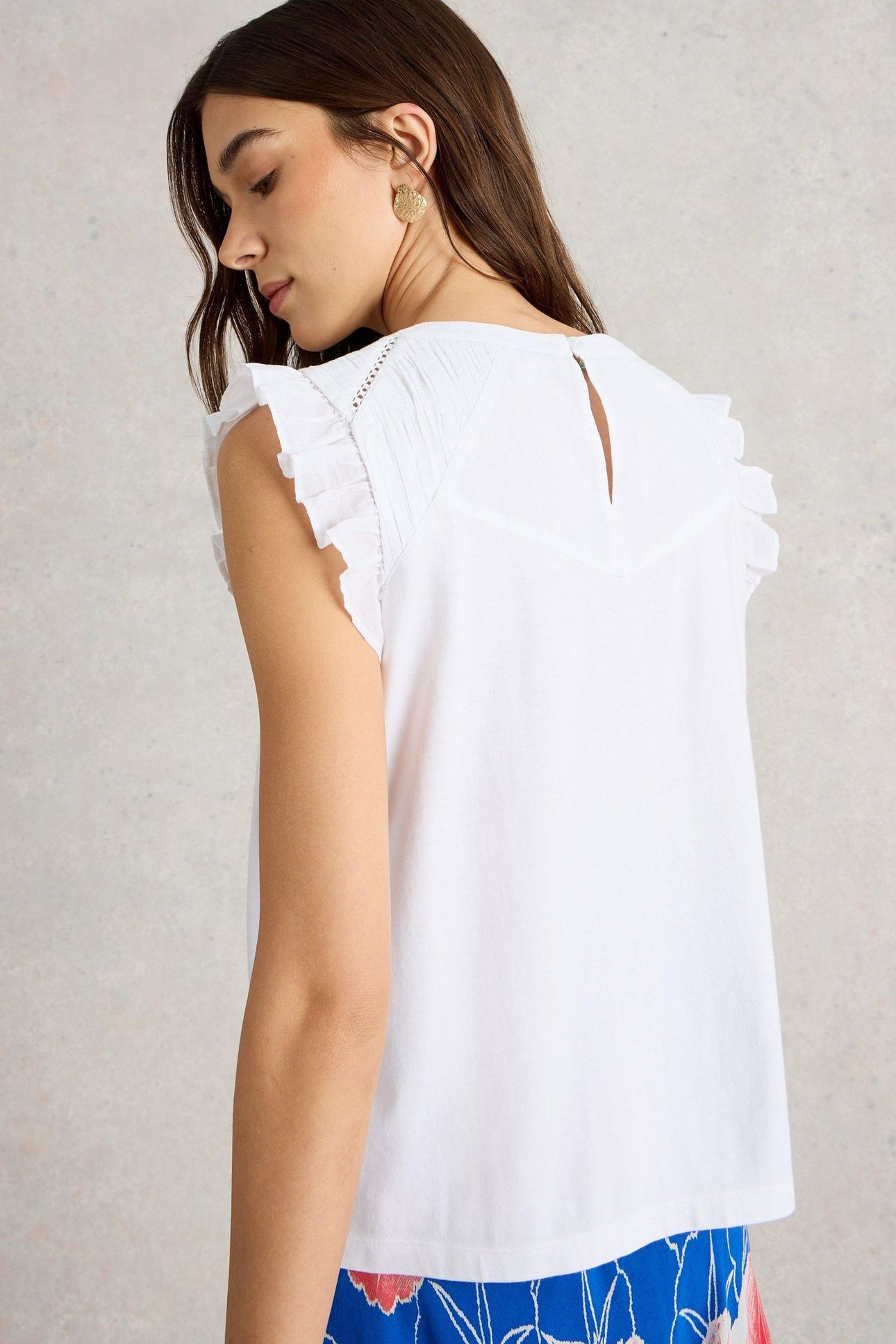 PAIGE FRILL MIX TOP BRILLIANT WHITE 3