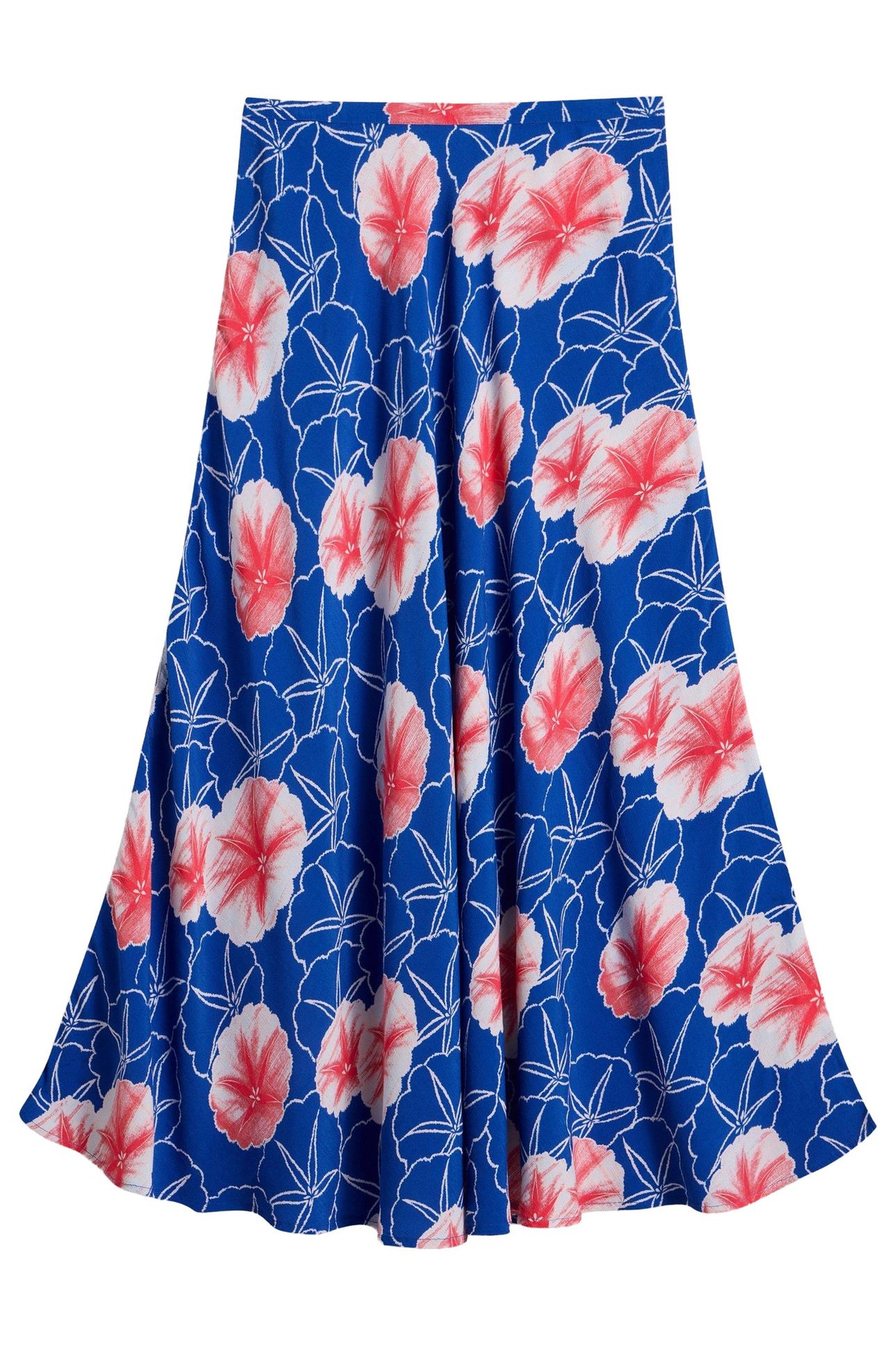 HOPE BIAS CUT MAXI SKIRT BLUE PRINT 4