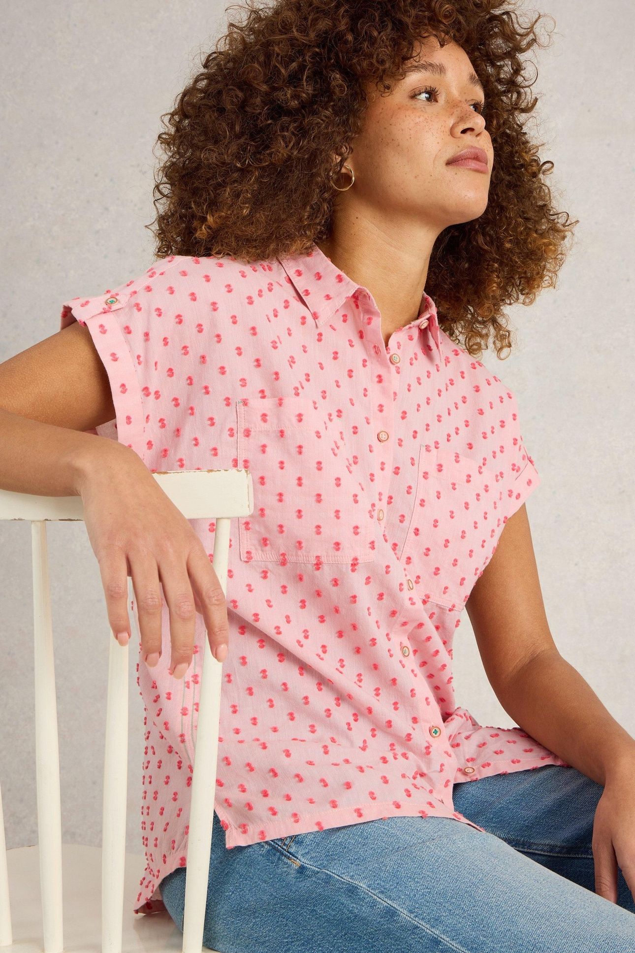 ELLIE ORGANIC COTTON SHIRT PINK MULTI 6