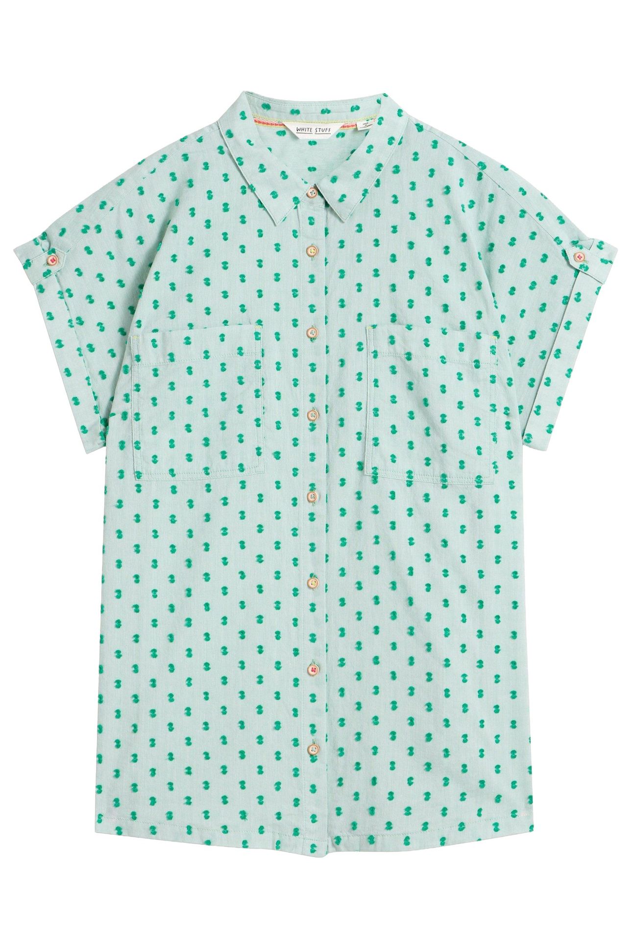 ELLIE ORGANIC COTTON SHIRT GREEN MULTI 4