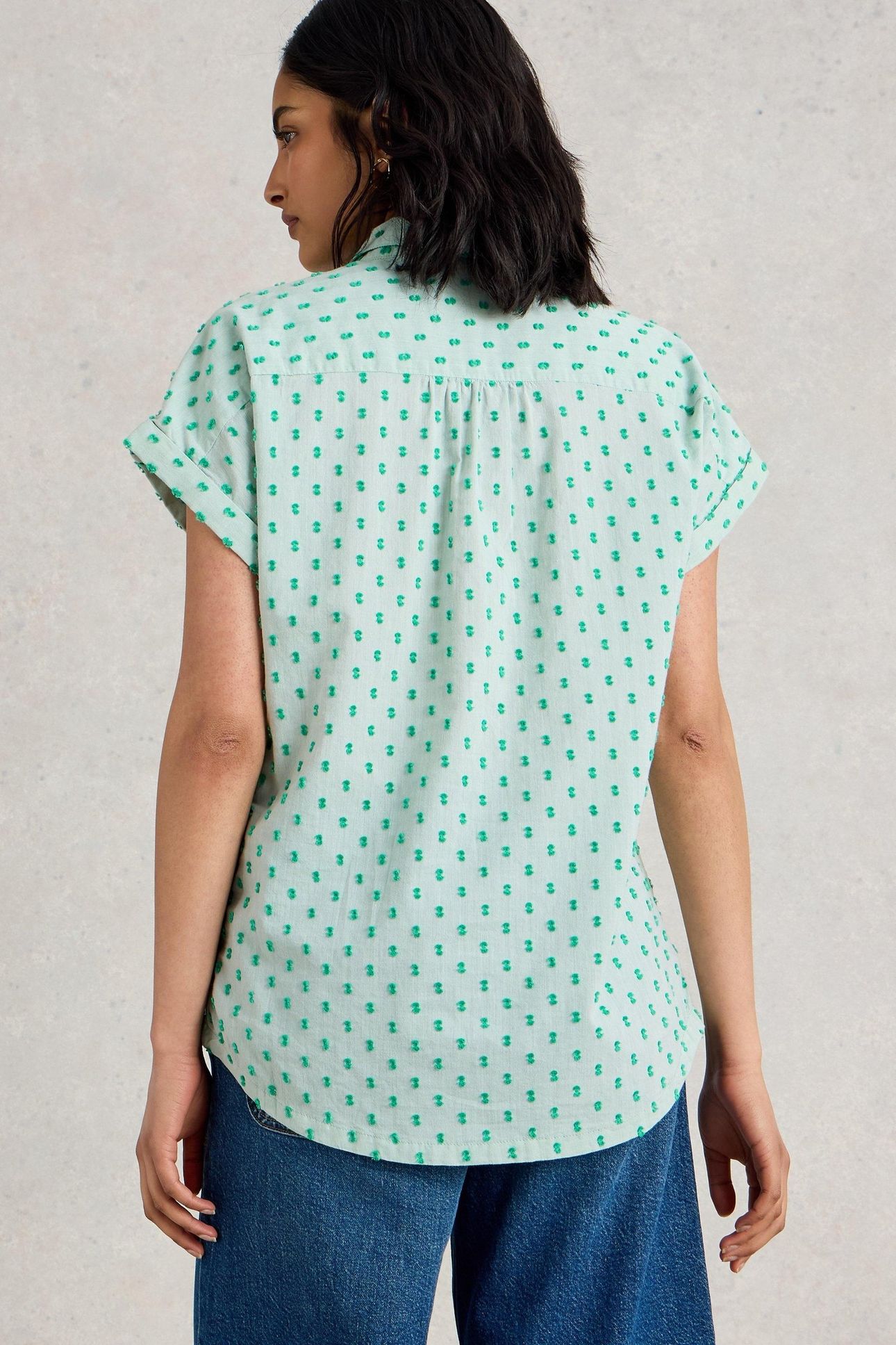 ELLIE ORGANIC COTTON SHIRT GREEN MULTI 3
