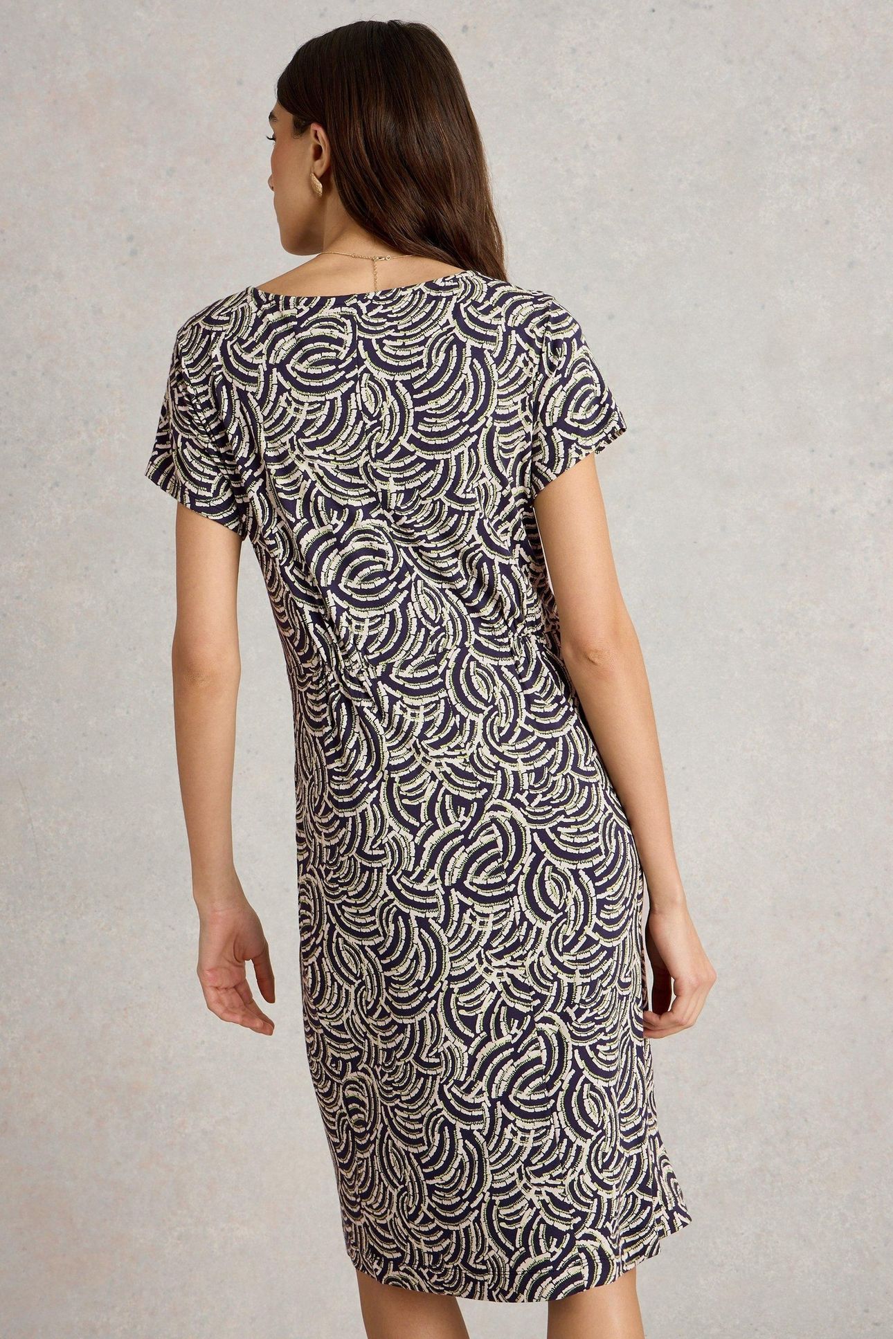 TALLIE JERSEY DRESS NAVY PRINT 2
