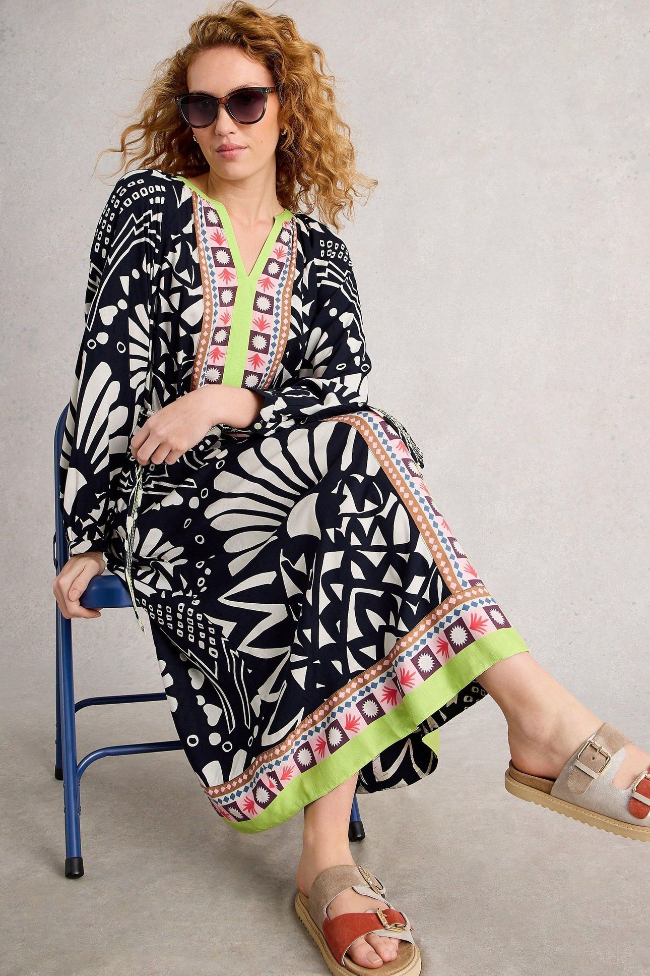 LIV MIDI DRESS NAVY MULTI 2