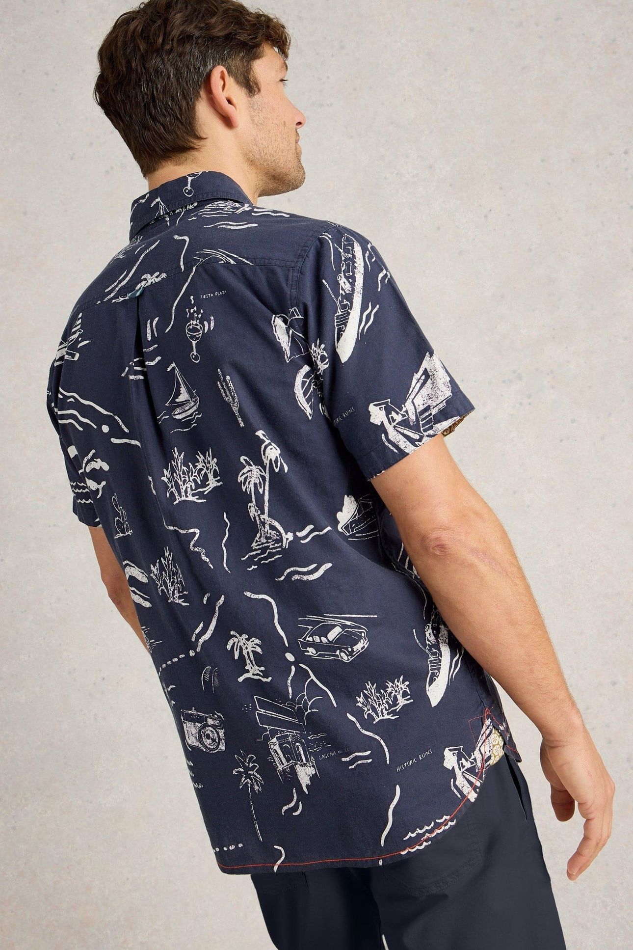 MAP SS PRINTED SHIRT NAVY PRINT 3