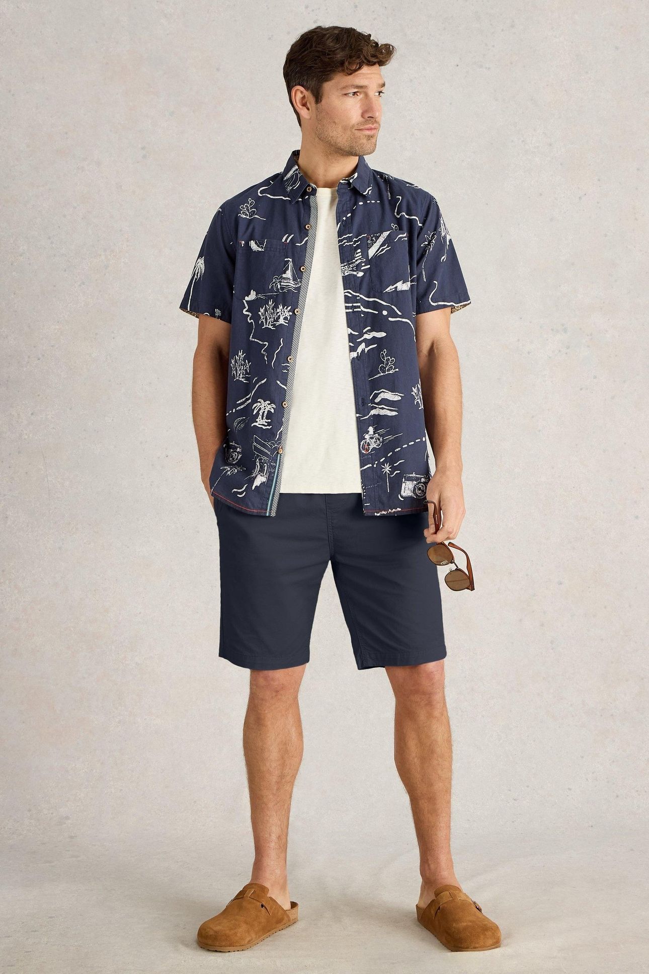 MAP SS PRINTED SHIRT NAVY PRINT 2