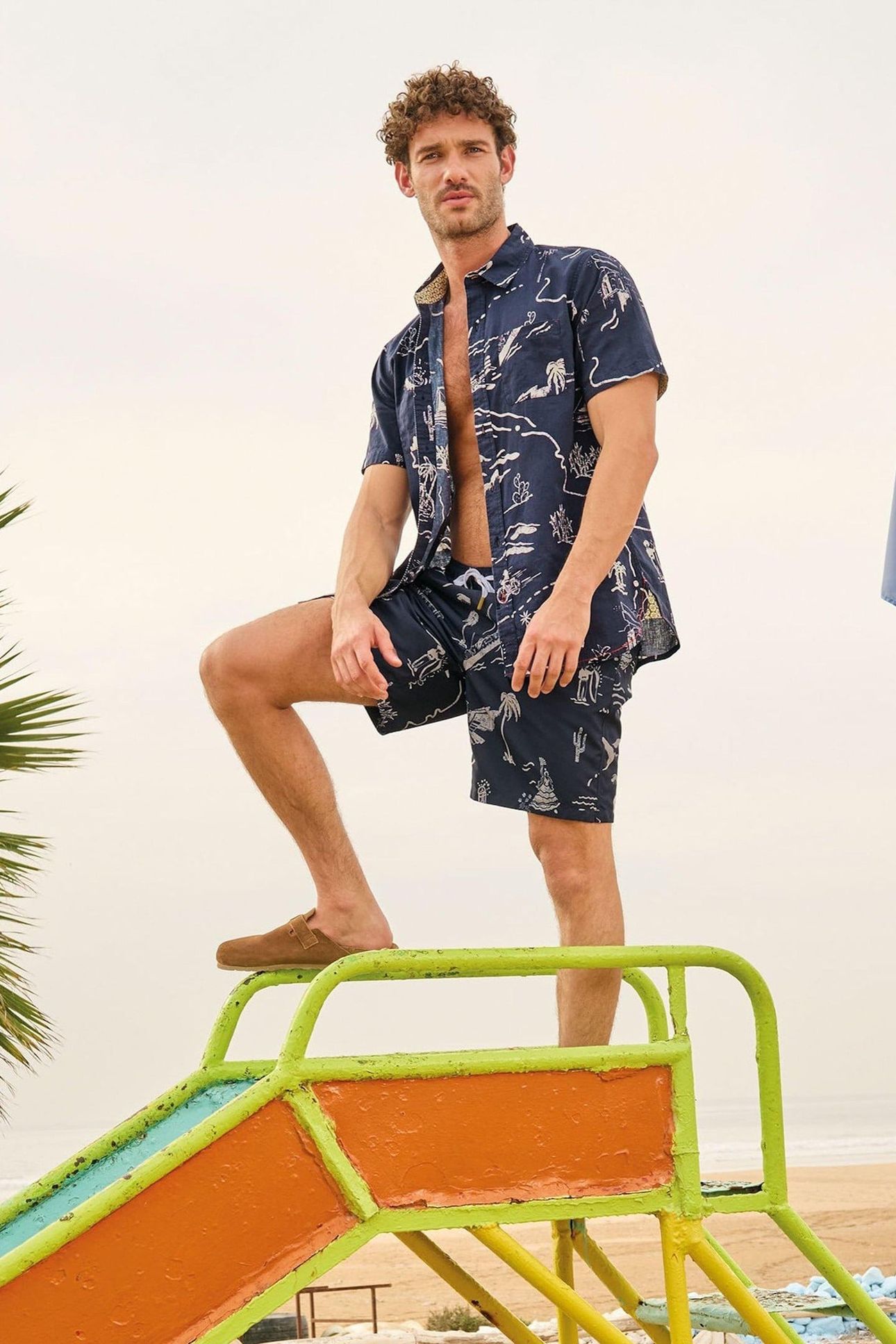 MAP SS PRINTED SHIRT NAVY PRINT 7