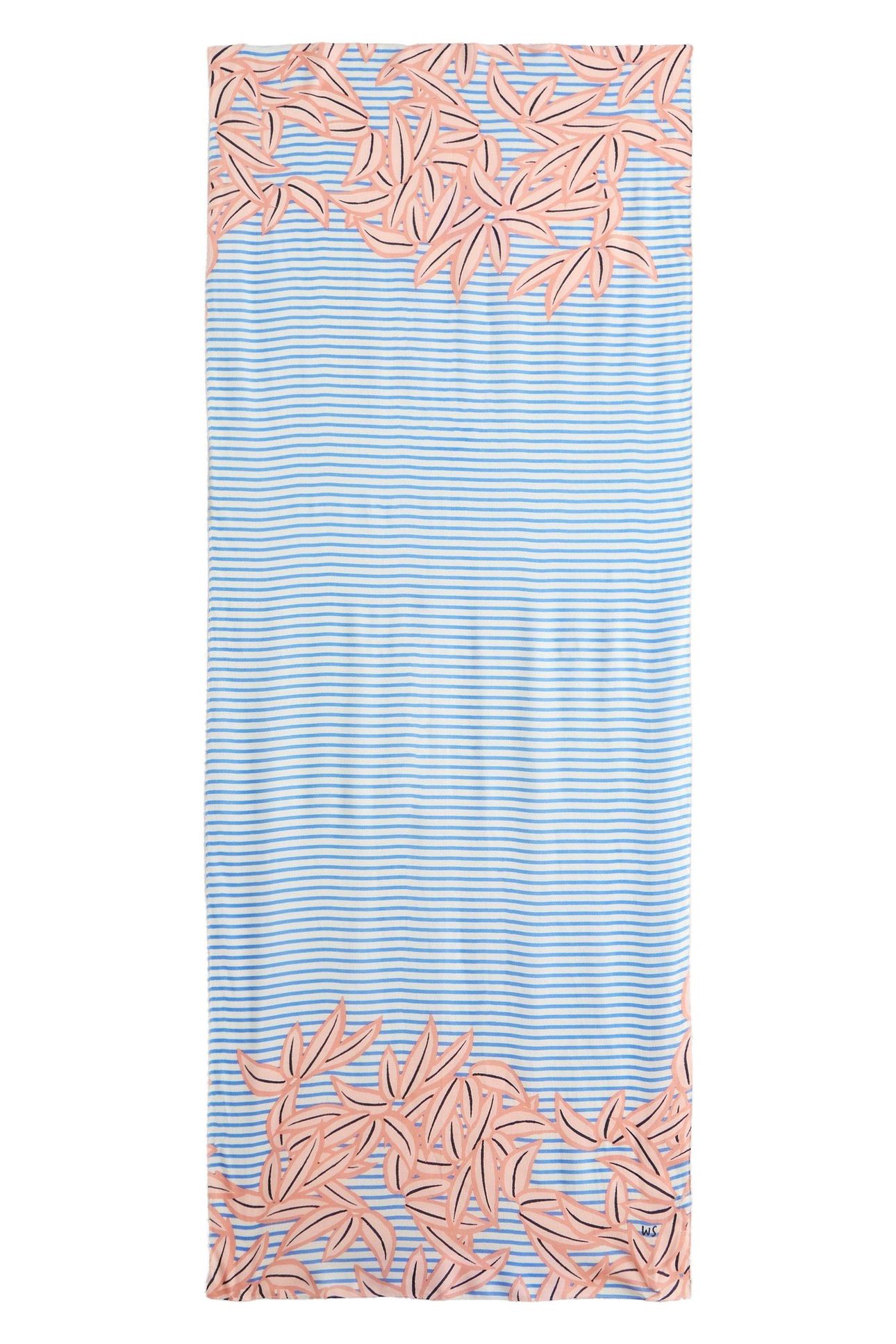 SUKI LINEAR LEAF PRINT SCARF BLUE MULTI 1