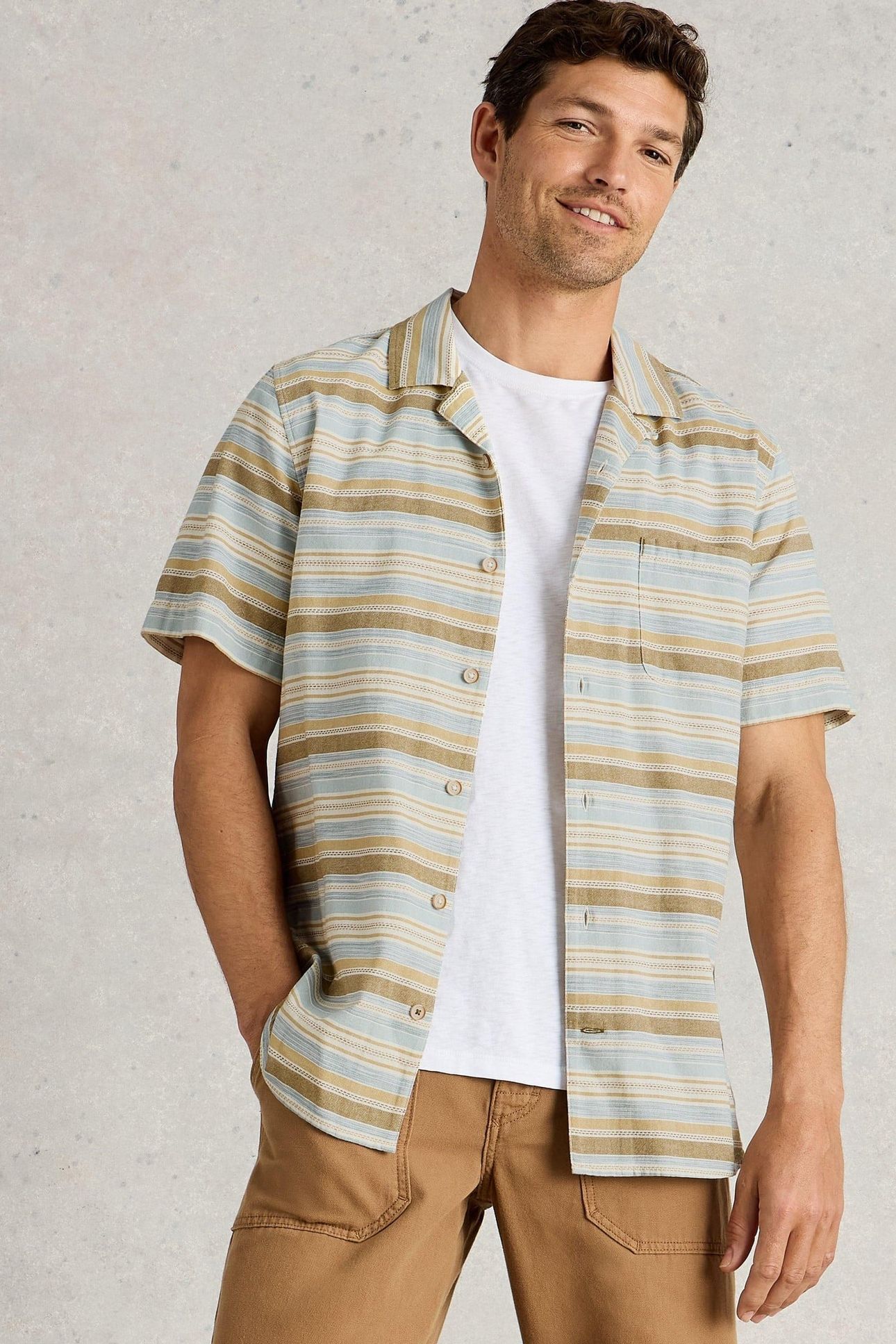HORIZONTAL SS STRIPE SHIRT BLUE MULTI 1