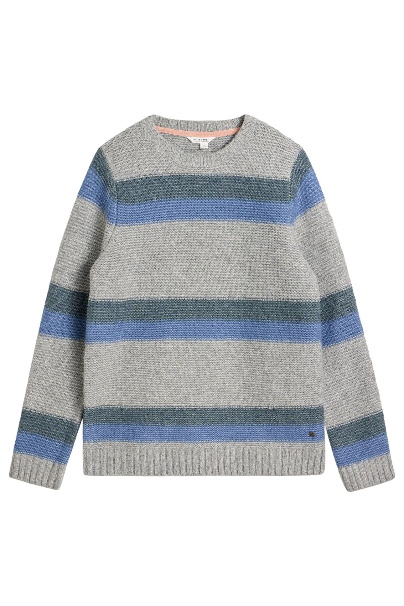 BRETON STRIPE CREW NECK GREY MULTI 3