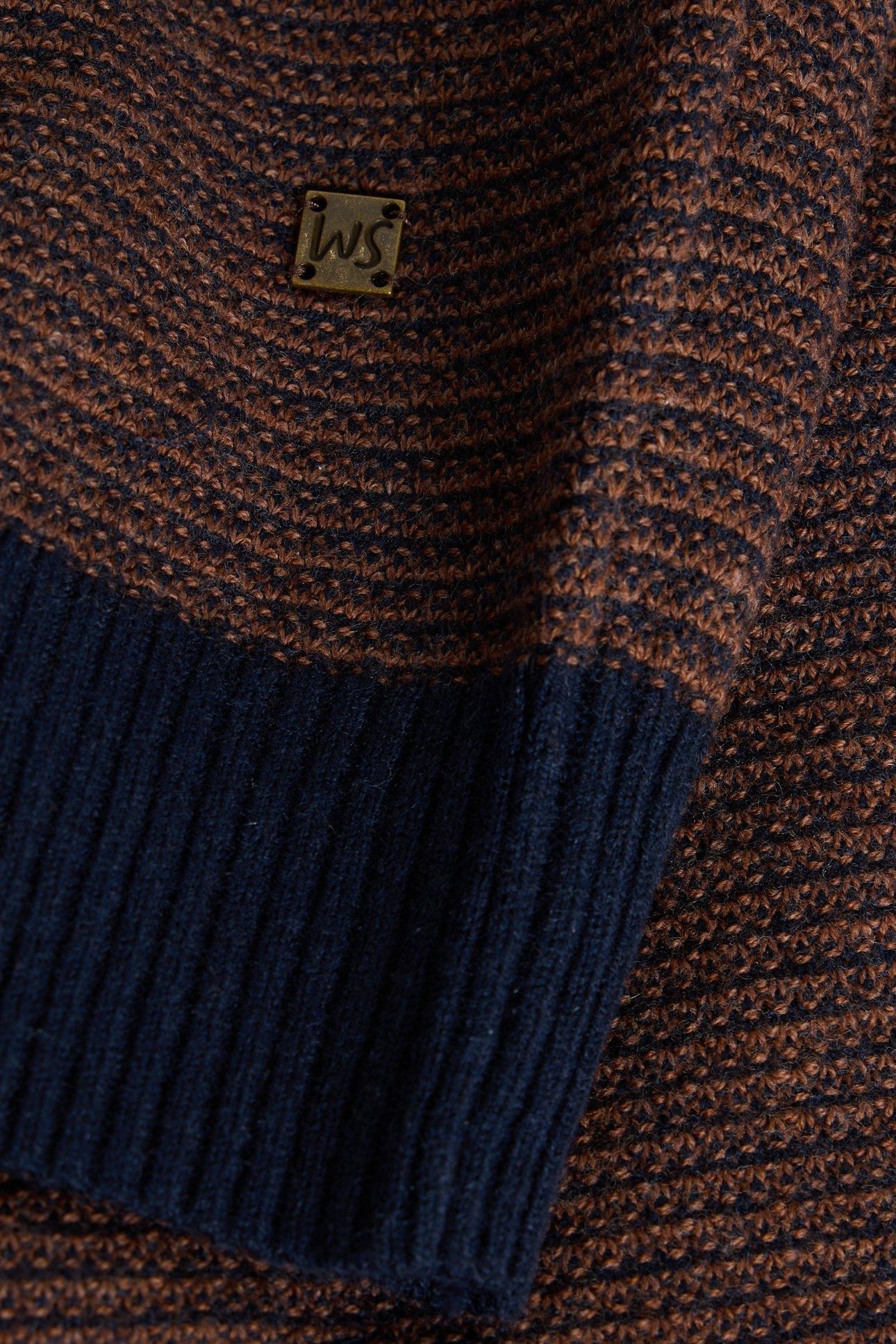 NEWPORT MERINO JACQUARD FUNNEL BROWN MULTI 4