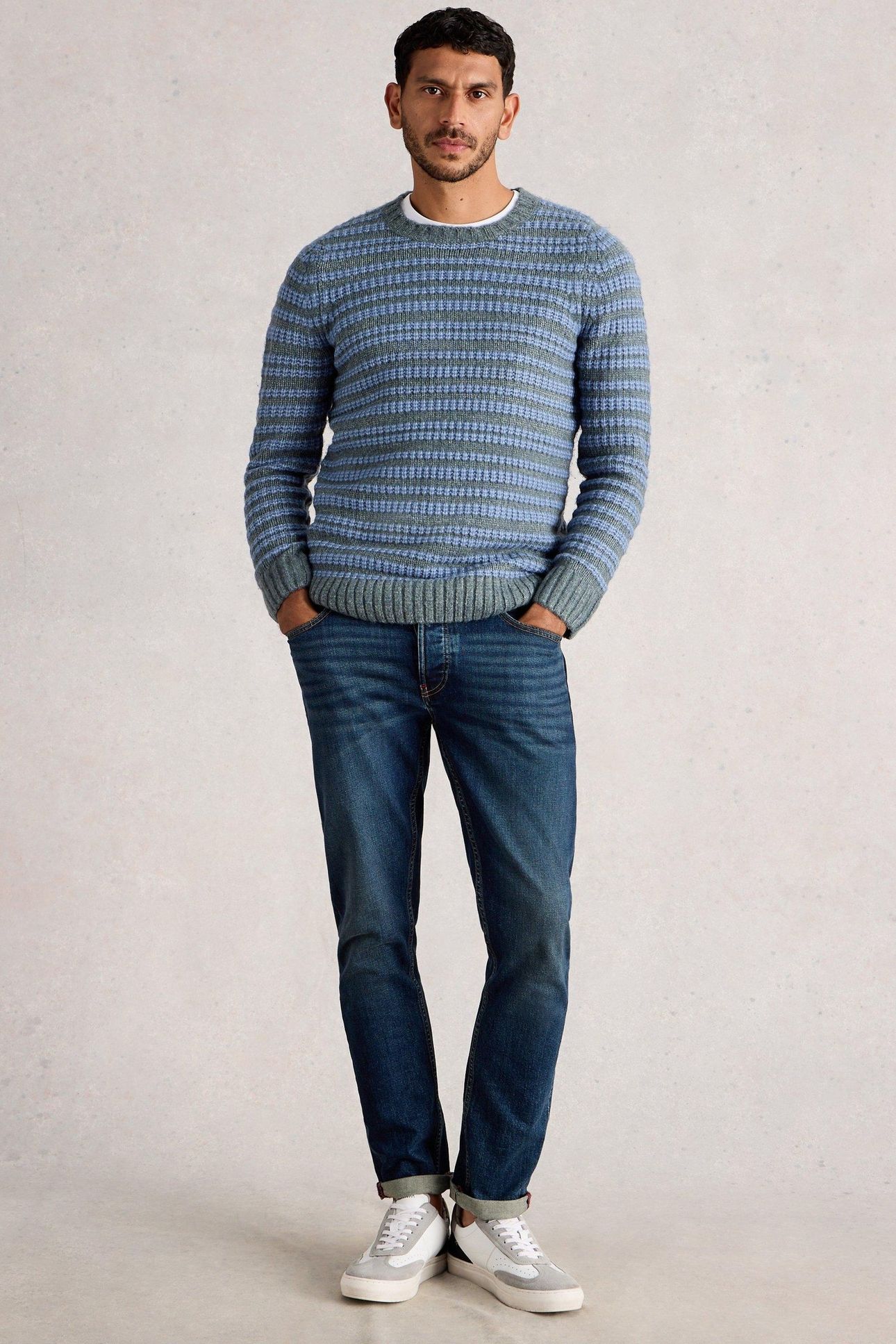 STRIPE CREW NECK BLUE MULTI 2