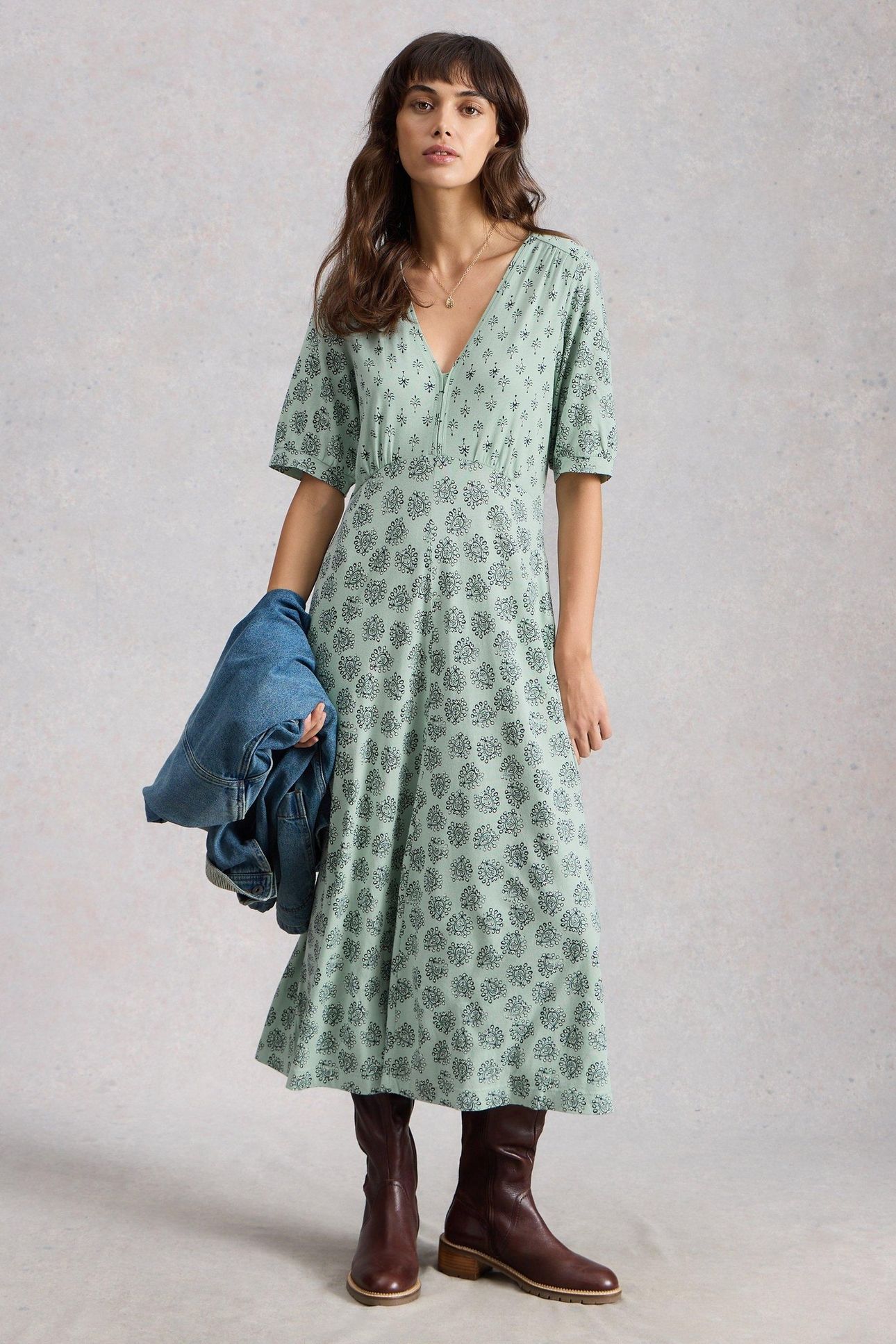 MEGAN JERSEY DRESS LIGHT GREEN 2